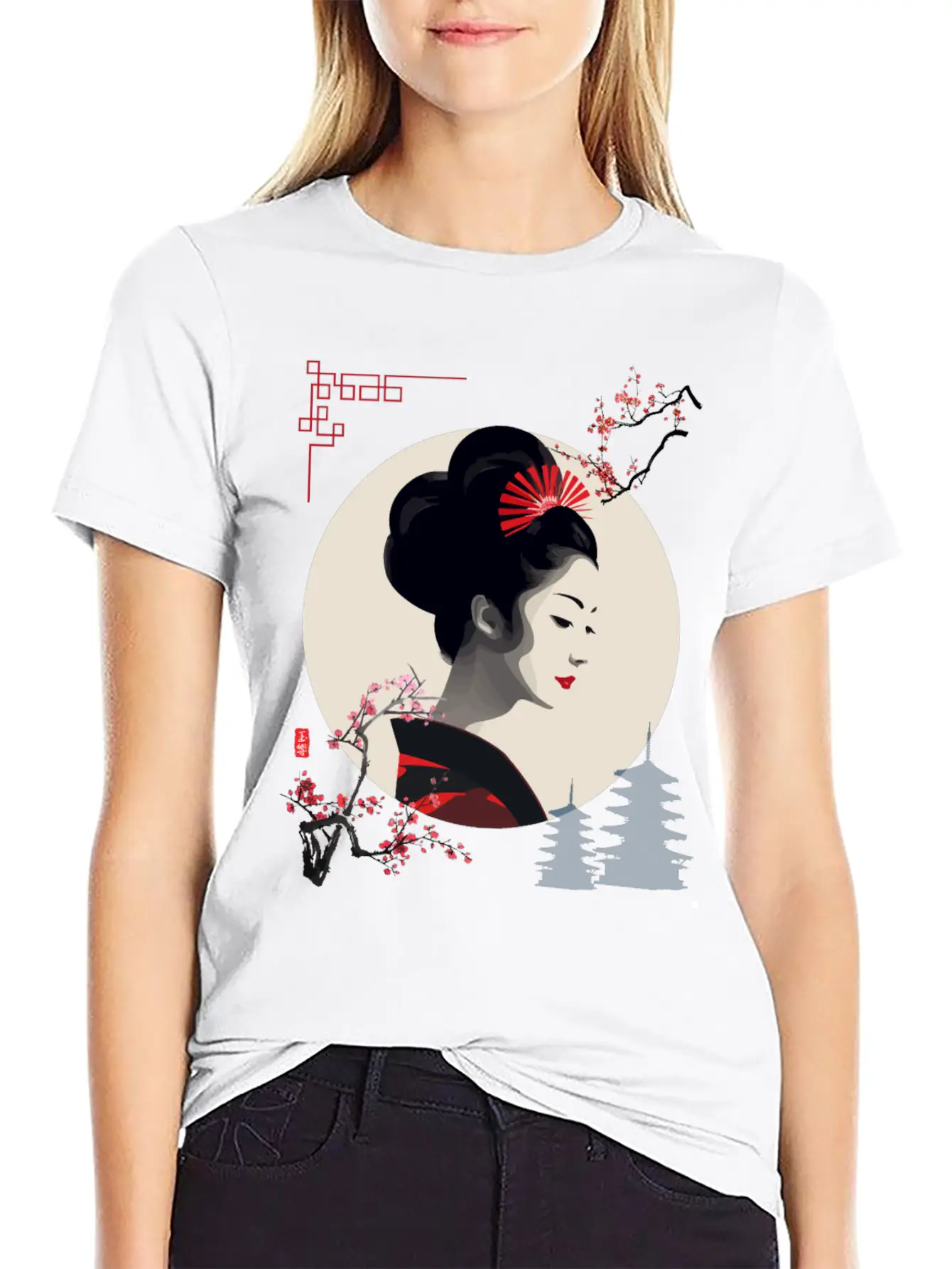 Beautiful Japanese Geisha Girl Timeless Short Sleeve Tee – Comfy And Minimalist Design