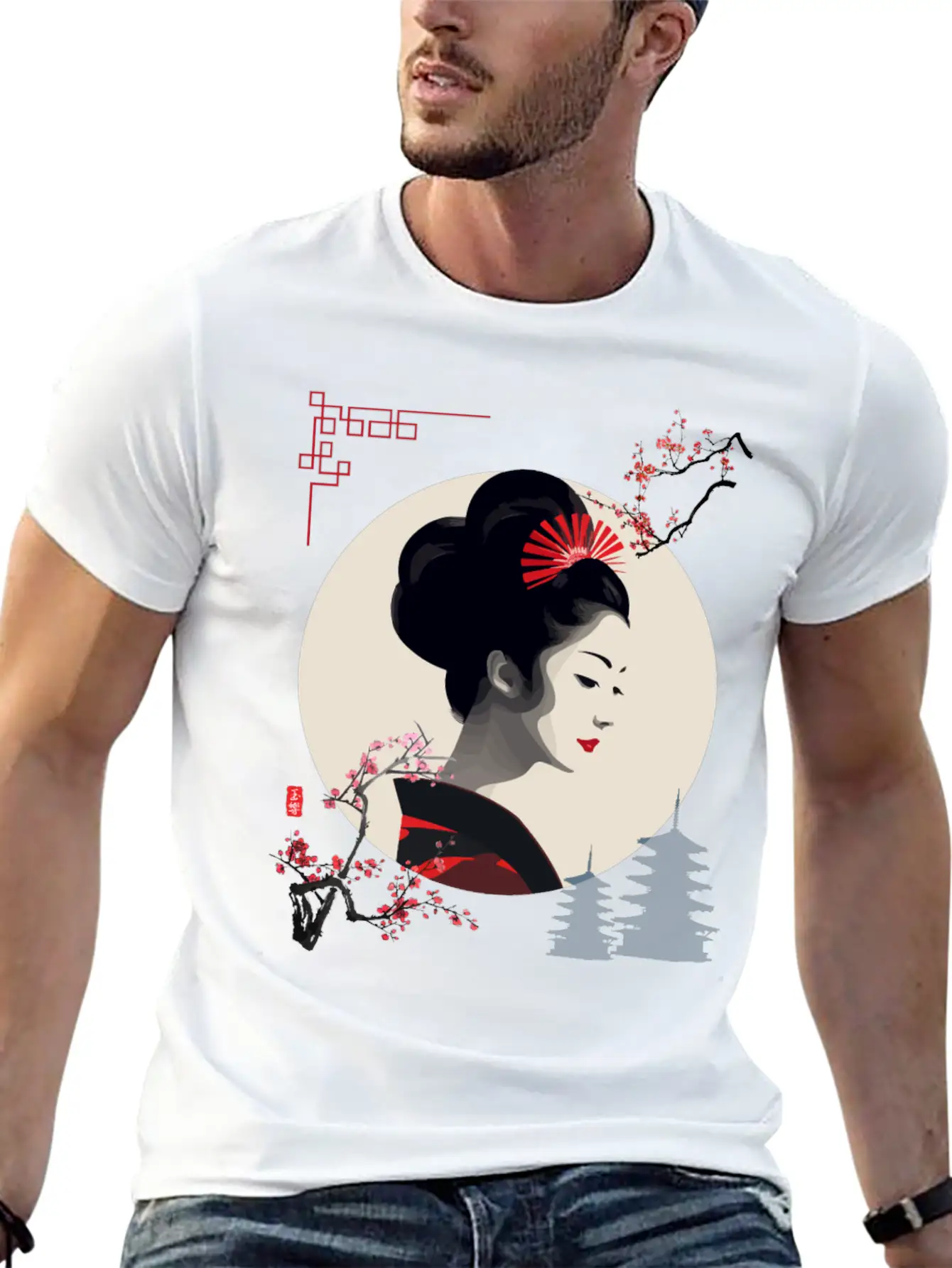 Beautiful Japanese Geisha Girl Timeless Short Sleeve Tee – Comfy And Minimalist Design