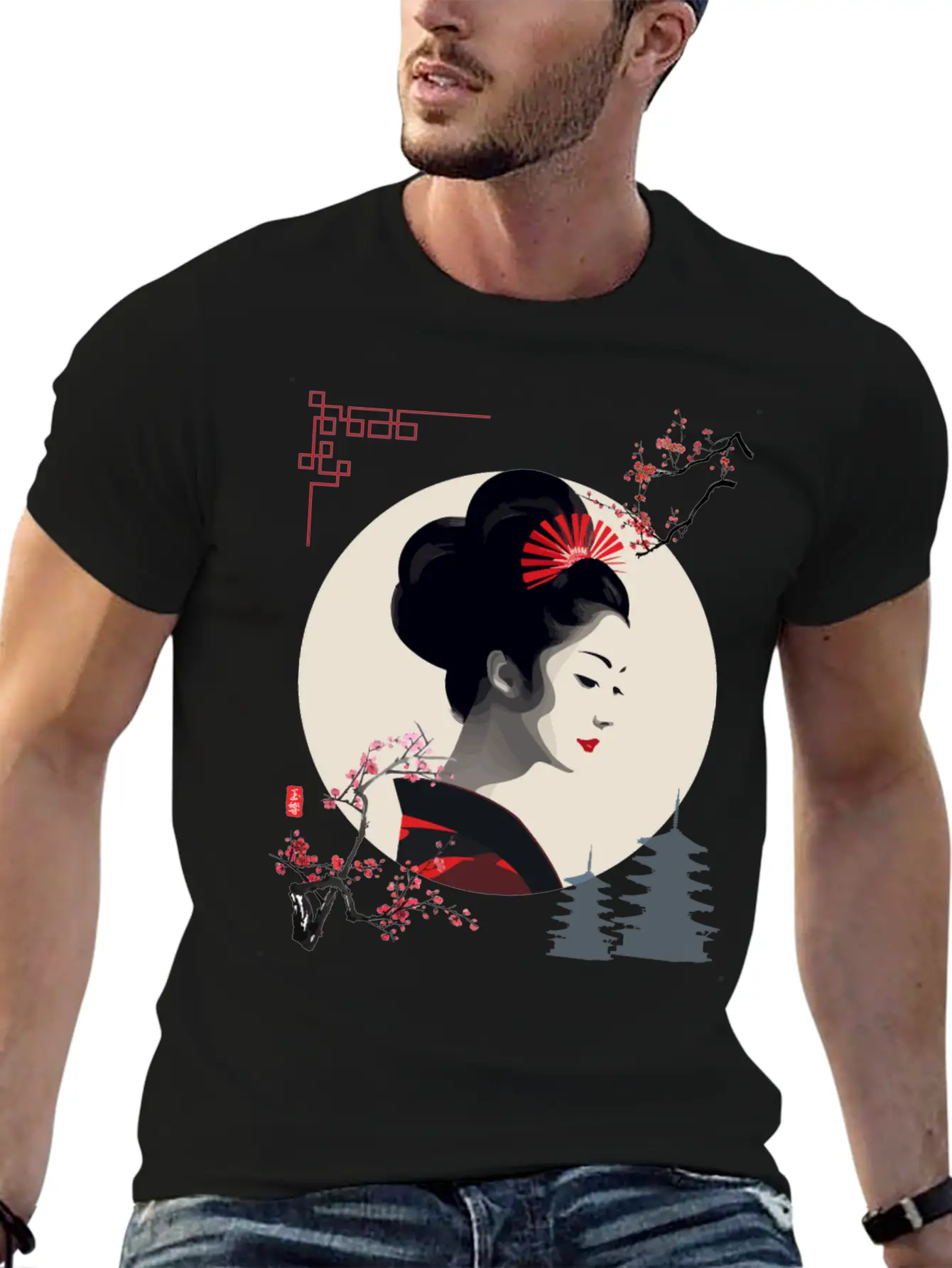 Beautiful Japanese Geisha Girl Timeless Short Sleeve Tee – Comfy And Minimalist Design