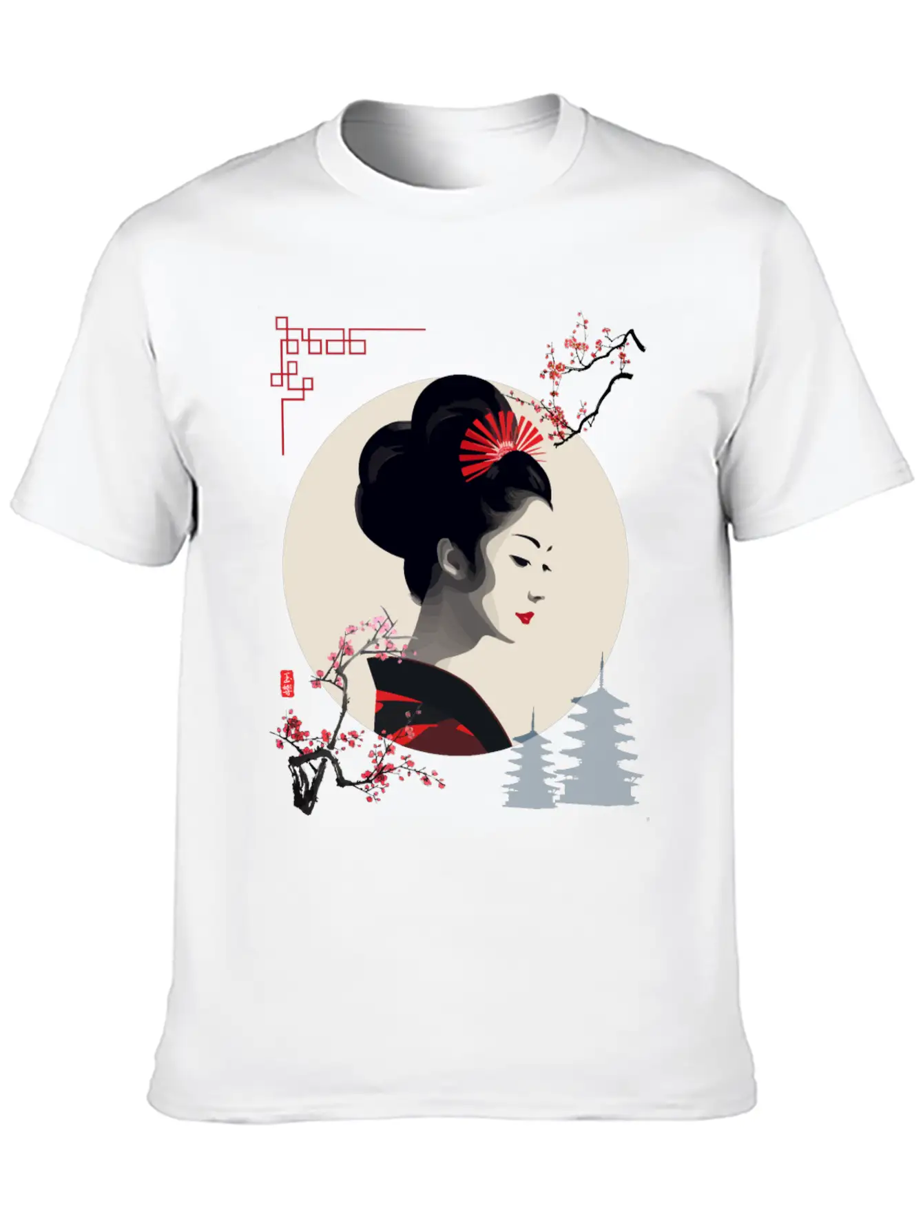 Beautiful Japanese Geisha Girl Timeless Short Sleeve Tee – Comfy And Minimalist Design