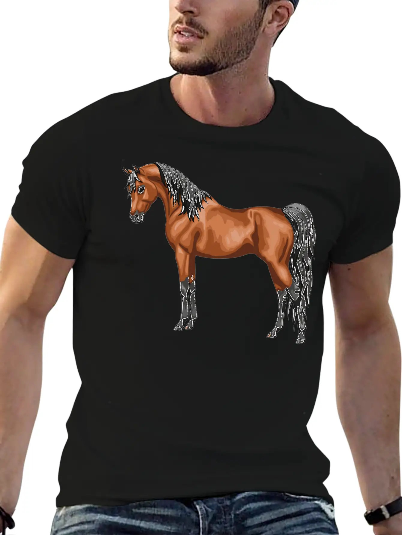Beautiful Red Bay Egyptian Arabian Horse Lovers Unisex Casual T-Shirt – Clean Design For Daily Comfort