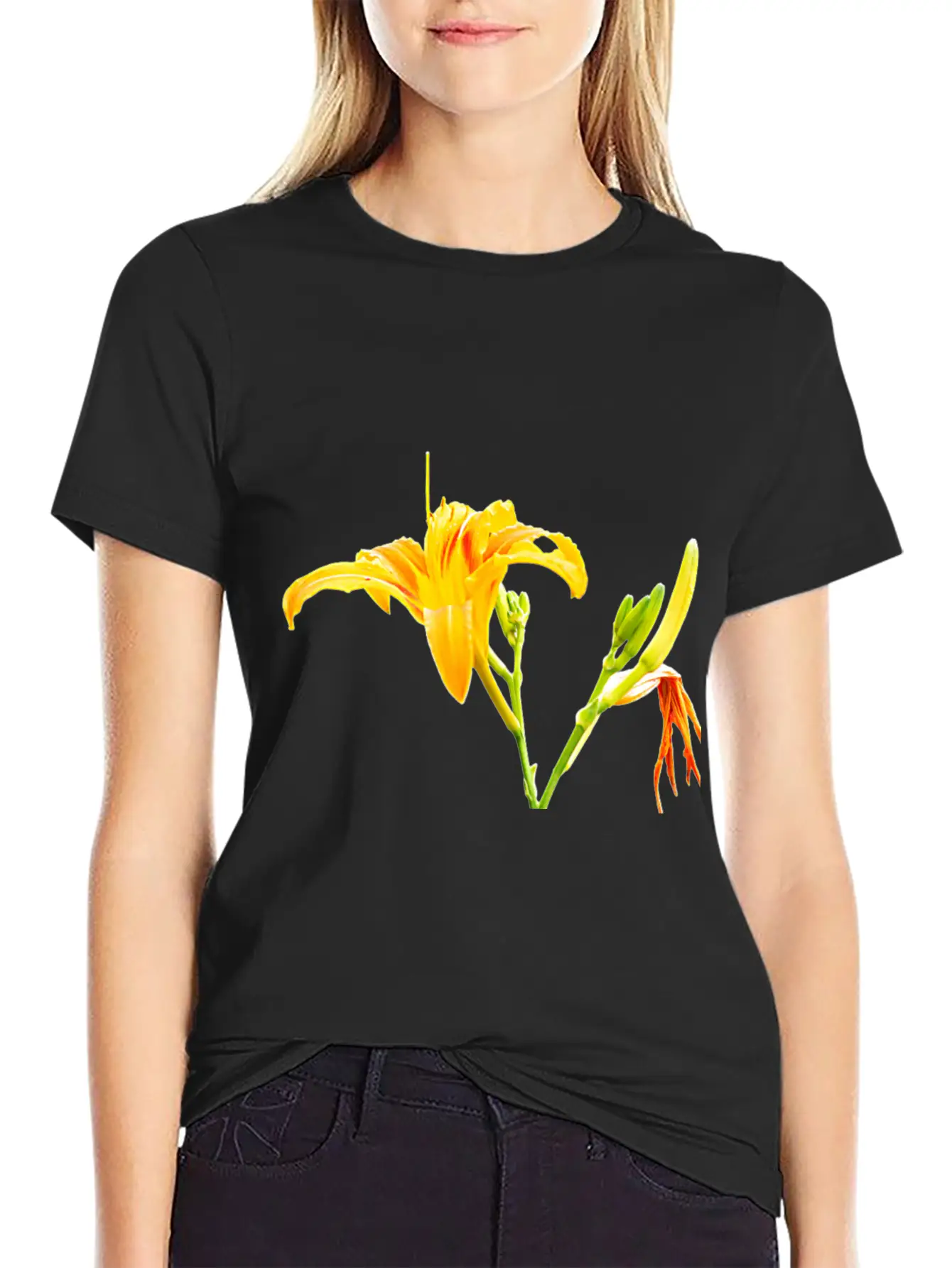 Beautiful Yellow Daylily In Full Bloom Timeless Short Sleeve Tee – Comfy And Minimalist Design