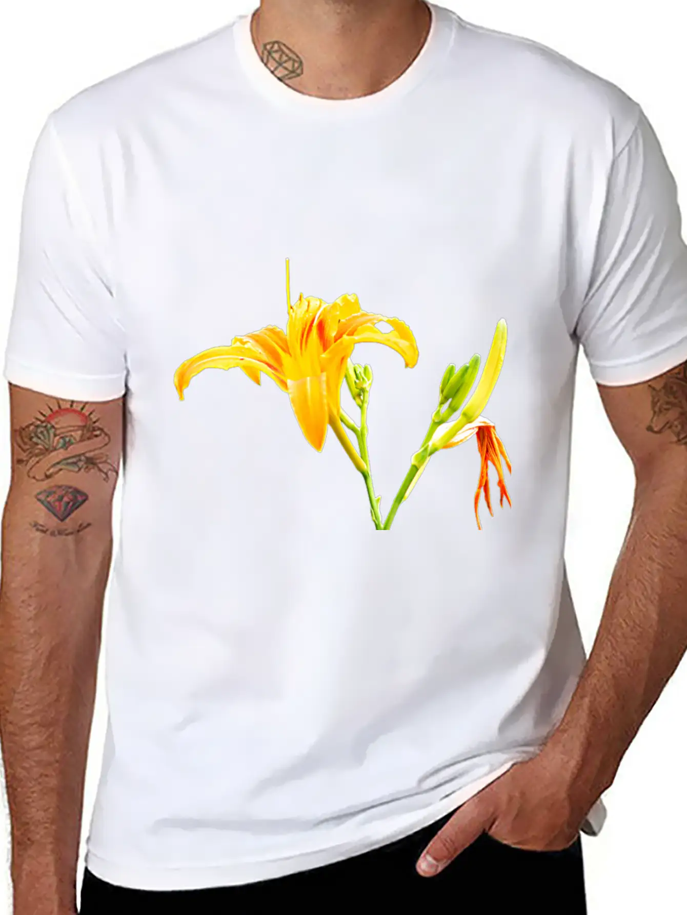Beautiful Yellow Daylily In Full Bloom Timeless Short Sleeve Tee – Comfy And Minimalist Design