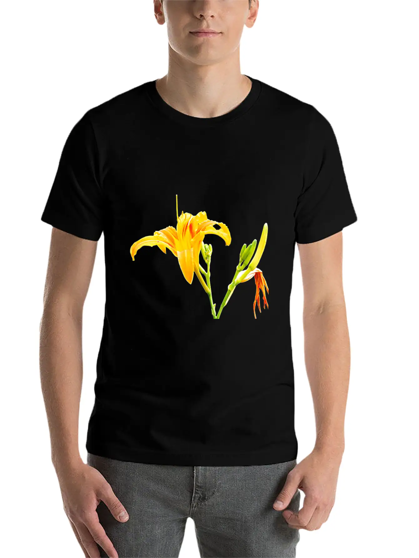 Beautiful Yellow Daylily In Full Bloom Timeless Short Sleeve Tee – Comfy And Minimalist Design