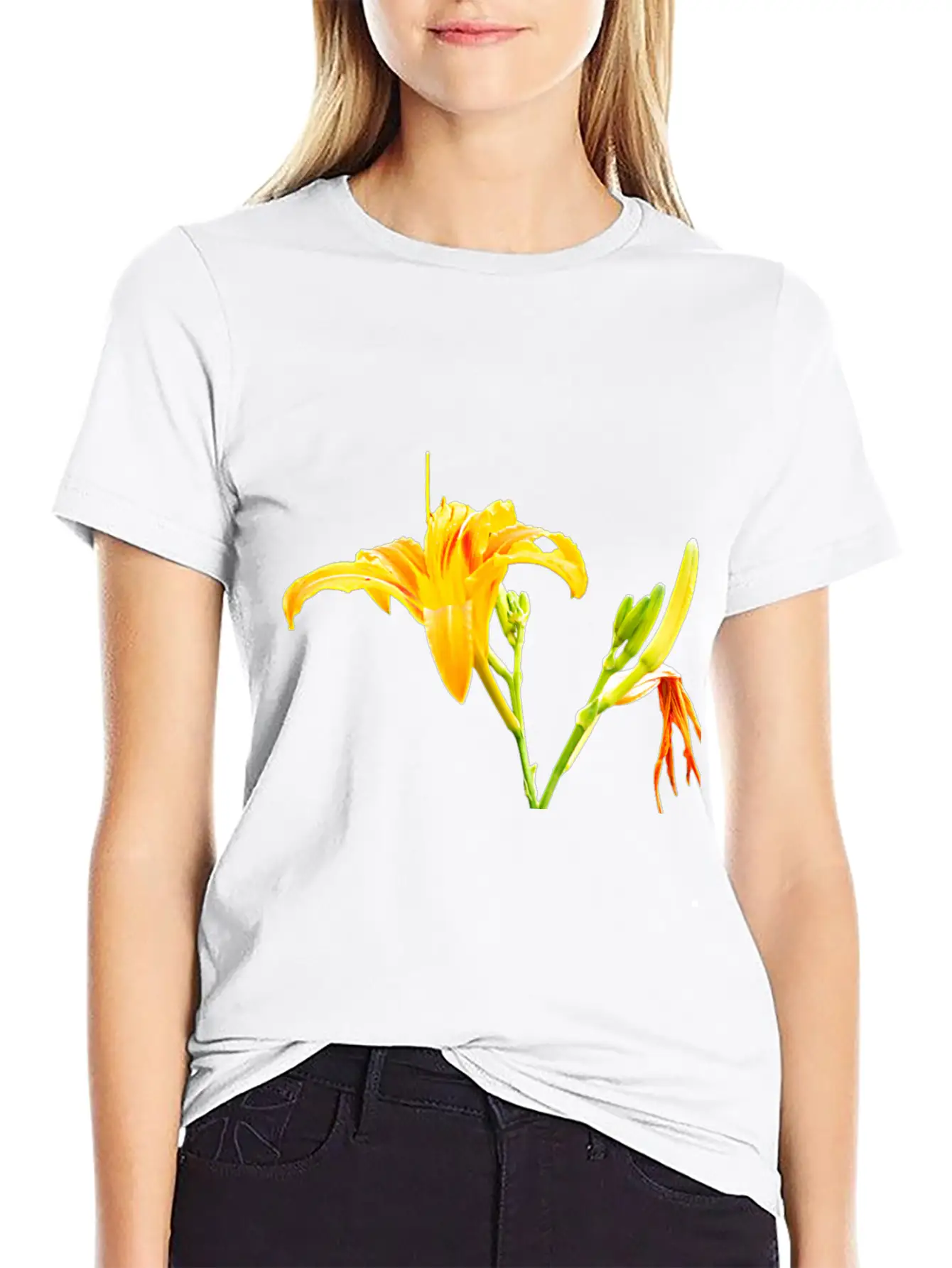 Beautiful Yellow Daylily In Full Bloom Timeless Short Sleeve Tee – Comfy And Minimalist Design