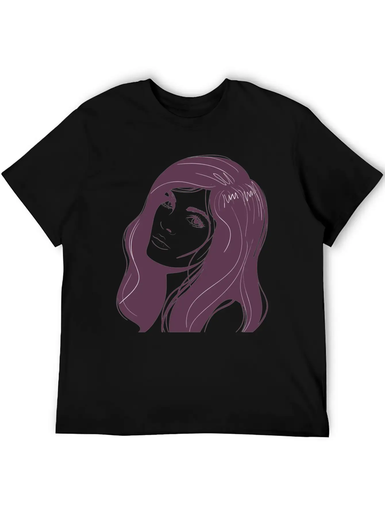 Beauty Girl Hair Painting Unisex Short Sleeve Soft Cotton T-Shirt – Casual Everyday Wear