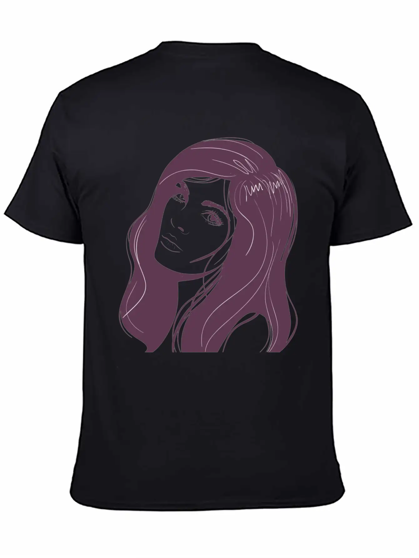 Beauty Girl Hair Painting Unisex Short Sleeve Soft Cotton T-Shirt – Casual Everyday Wear