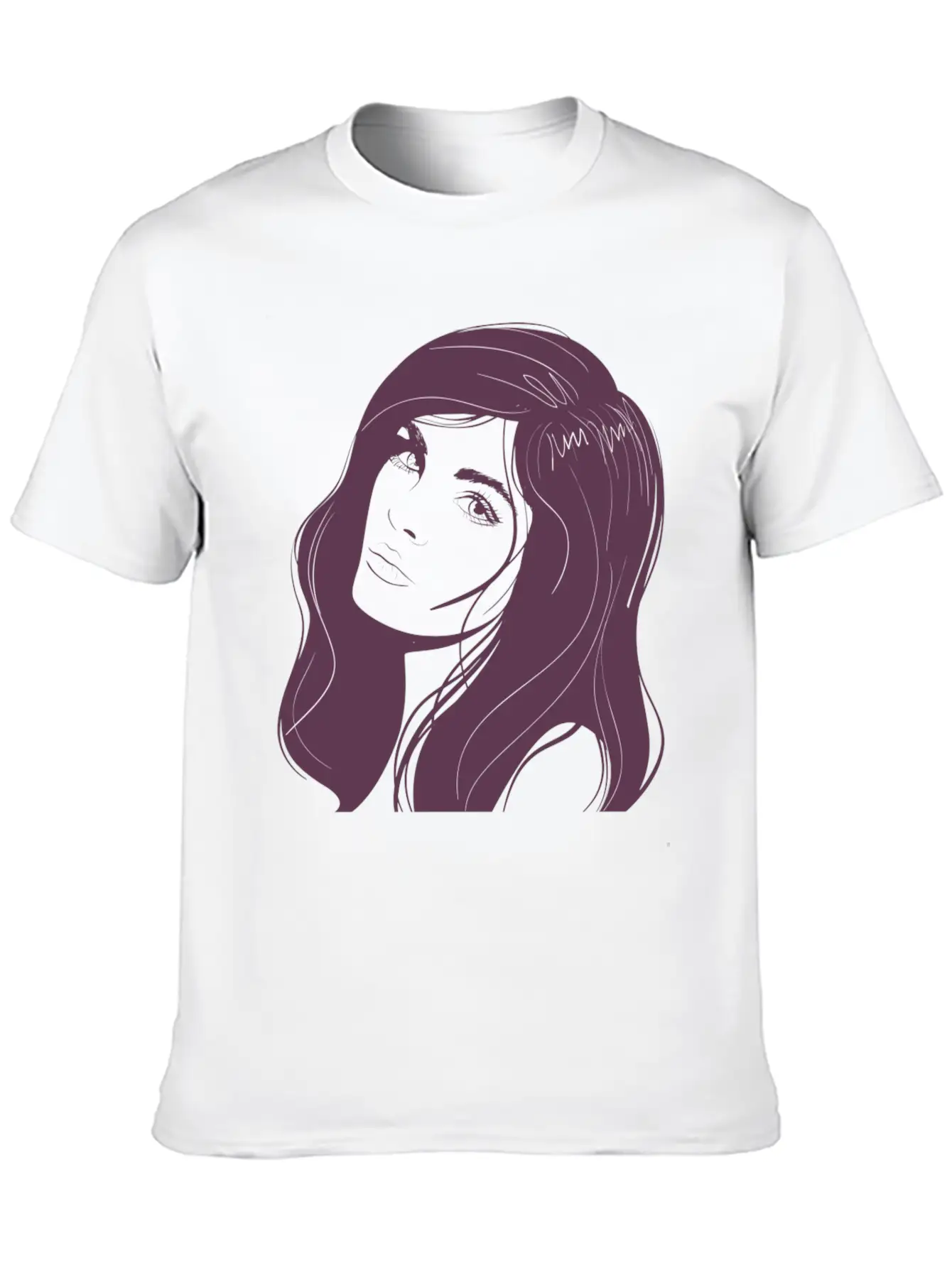 Beauty Girl Hair Painting Unisex Short Sleeve Soft Cotton T-Shirt – Casual Everyday Wear