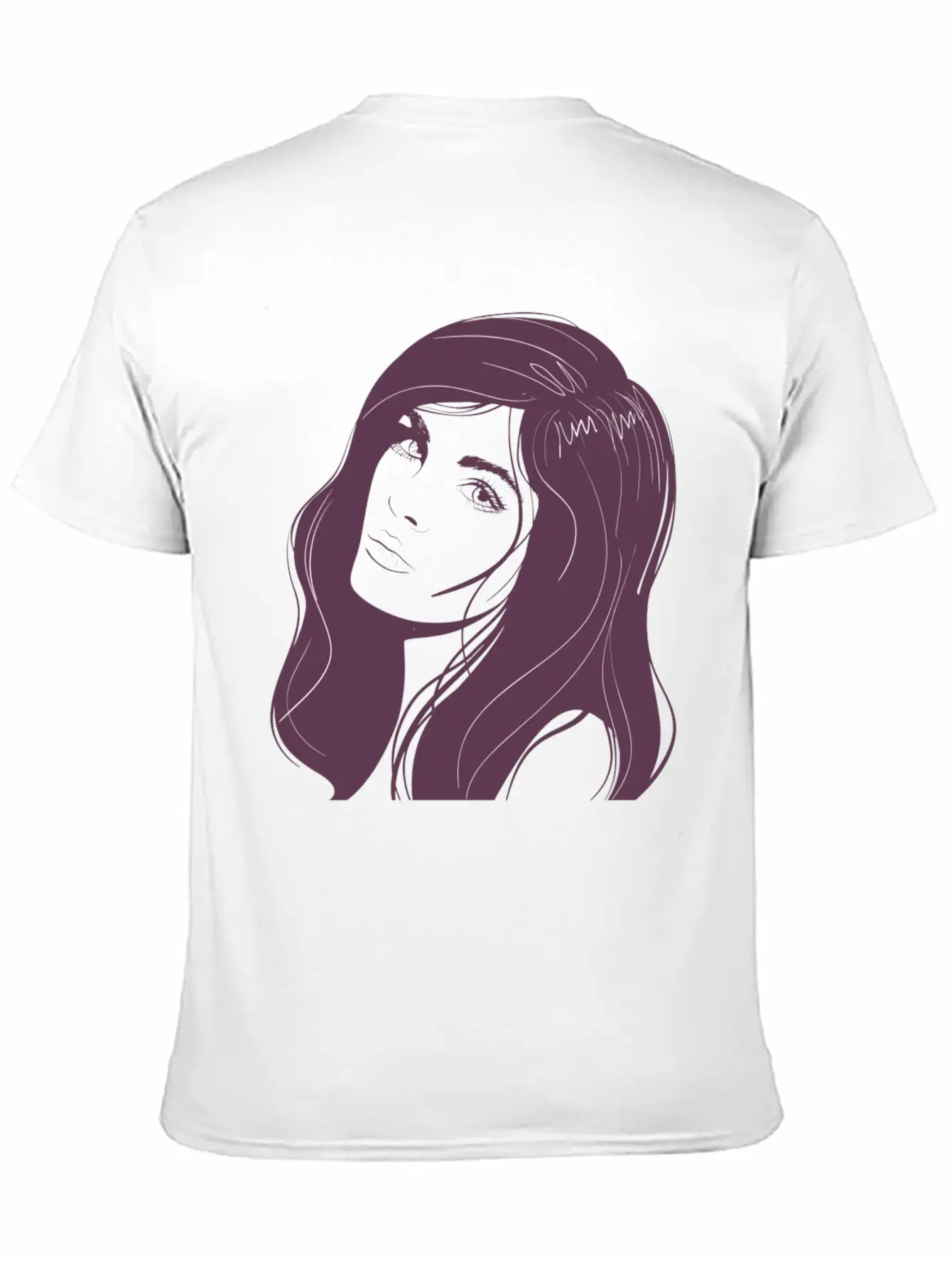 Beauty Girl Hair Painting Unisex Short Sleeve Soft Cotton T-Shirt – Casual Everyday Wear