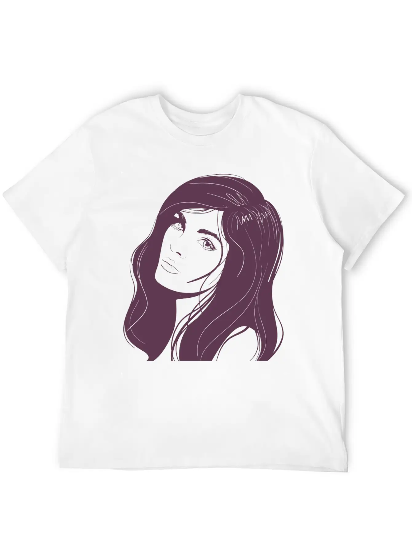 Beauty Girl Hair Painting Unisex Short Sleeve Soft Cotton T-Shirt – Casual Everyday Wear