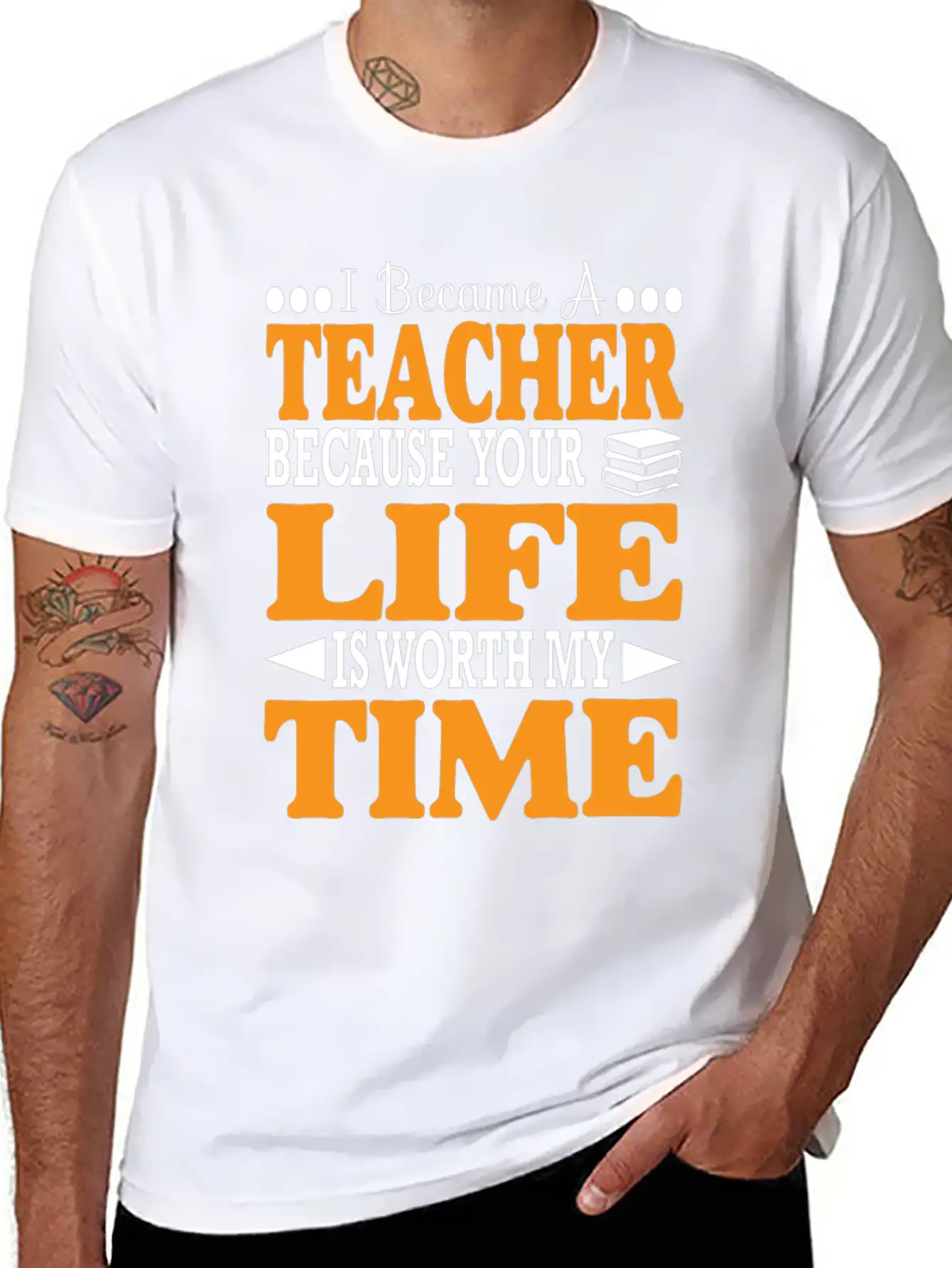 Became Teacher Because Your Life Is Worth My Time Comfortable Minimalist Graphic Tee – Summer Style Essential