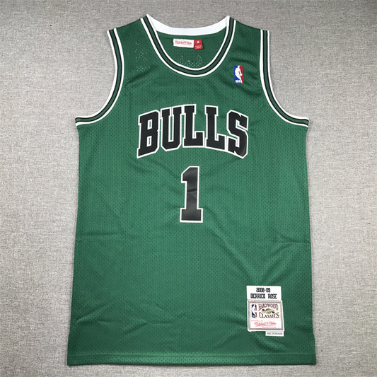 Men's Chicago Bulls Derrick Rose #1 Green Swingman Jerseys