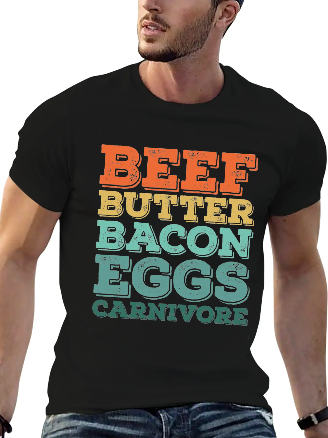 Beef Butter Bacon Eggs Carnivore Stylish Everyday T-Shirt – Unisex Basic Cotton Tee
