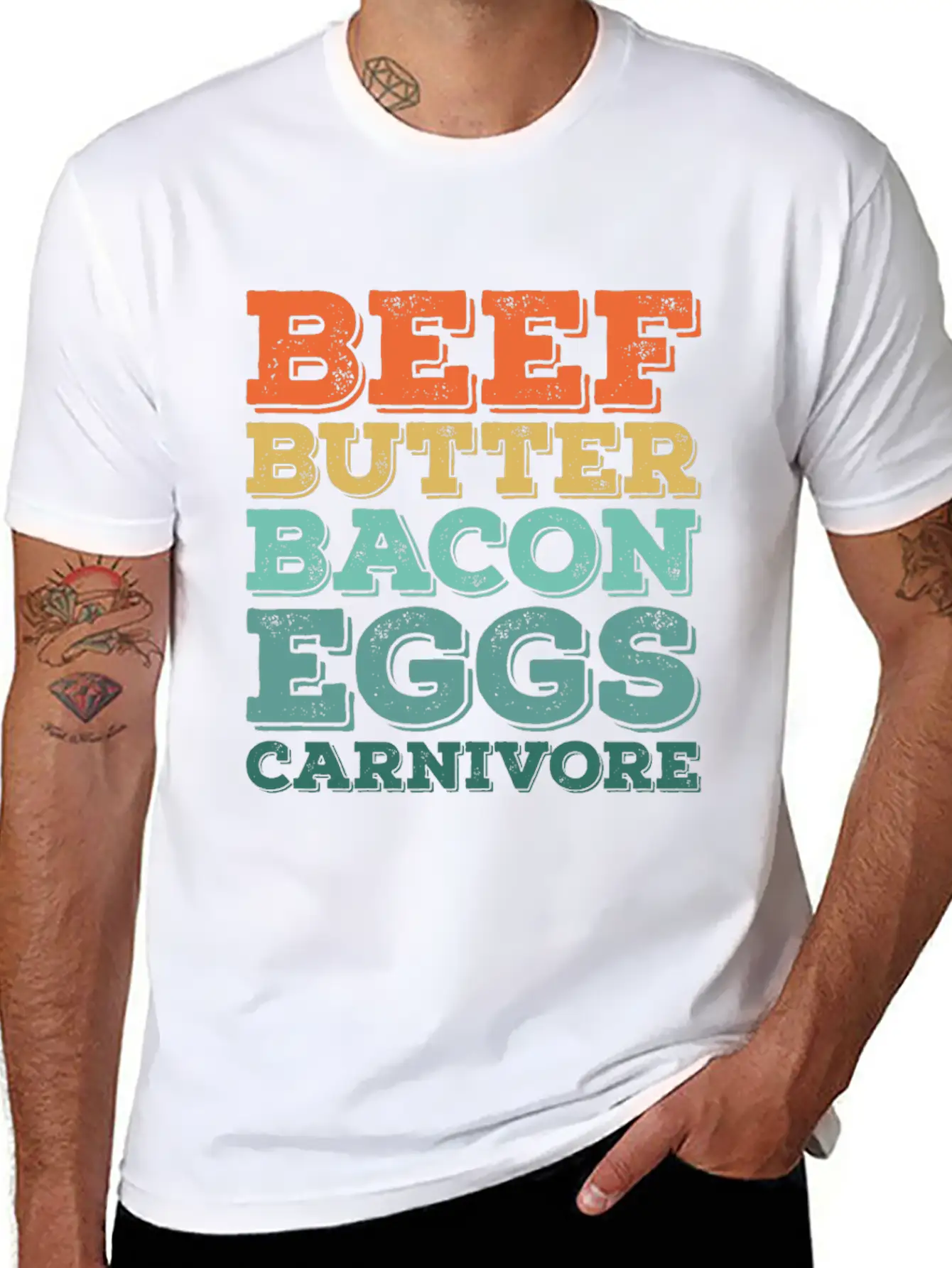 Beef Butter Bacon Eggs Carnivore Stylish Everyday T-Shirt – Unisex Basic Cotton Tee