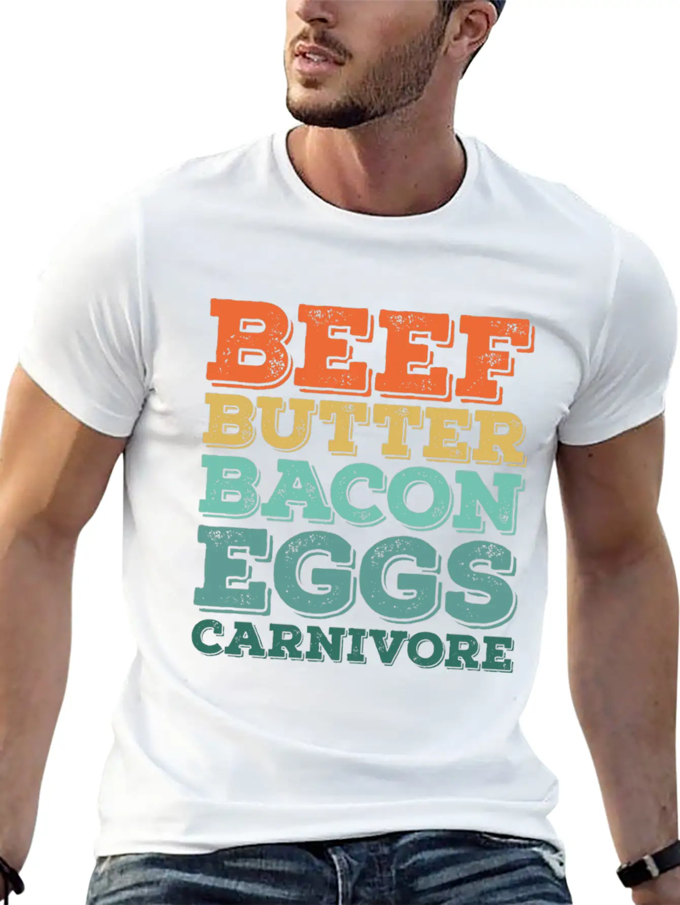 Beef Butter Bacon Eggs Carnivore Stylish Everyday T-Shirt – Unisex Basic Cotton Tee