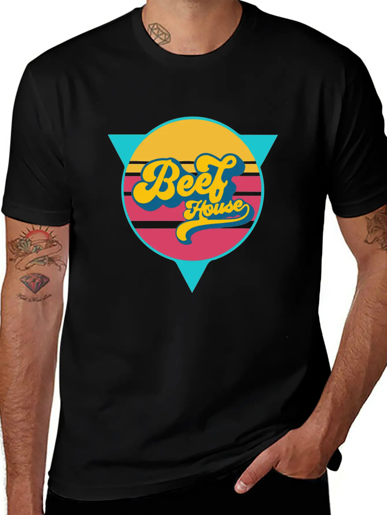 Beef House Retro Comfortable Minimalist Graphic Tee – Summer Style Essential