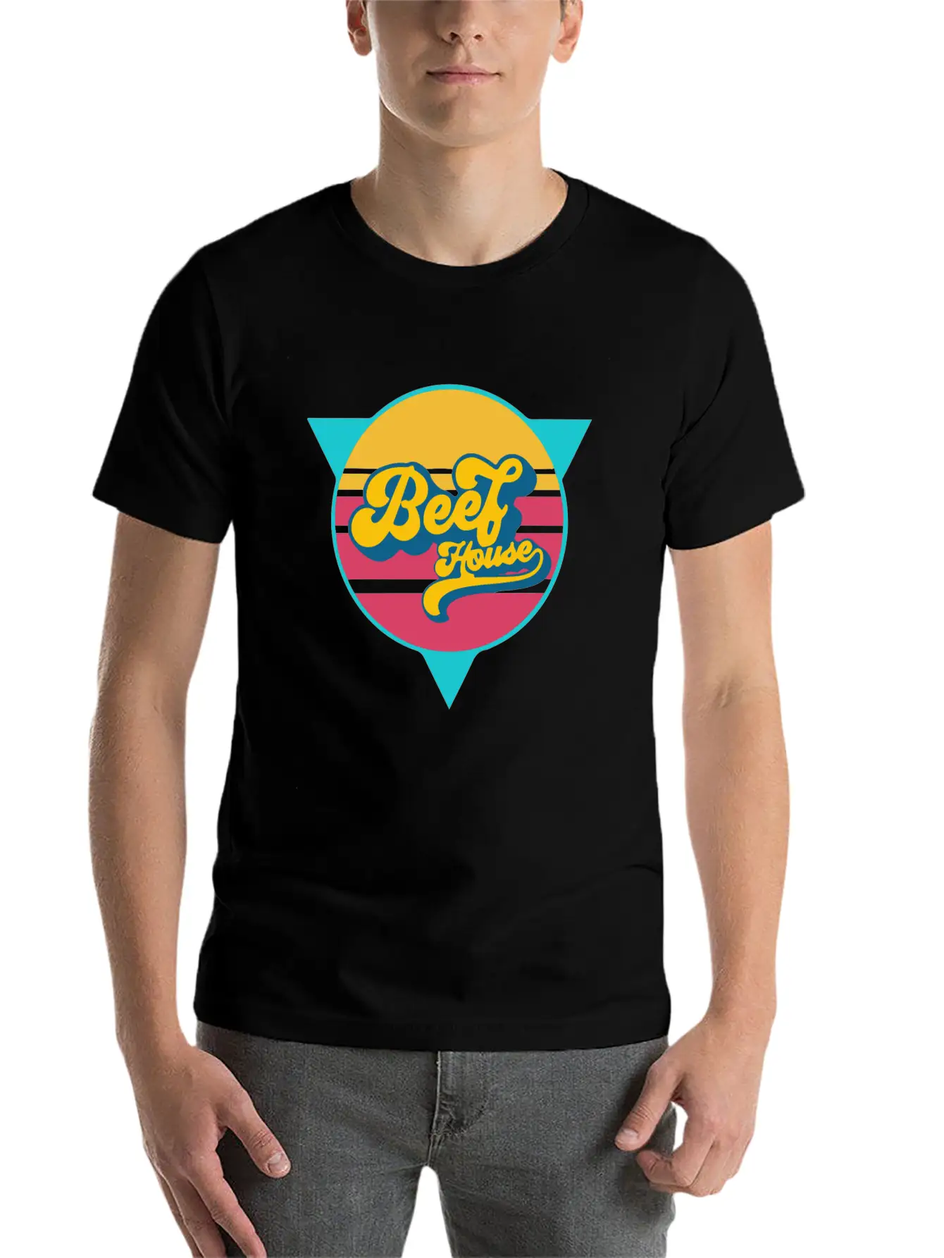 Beef House Retro Comfortable Minimalist Graphic Tee – Summer Style Essential
