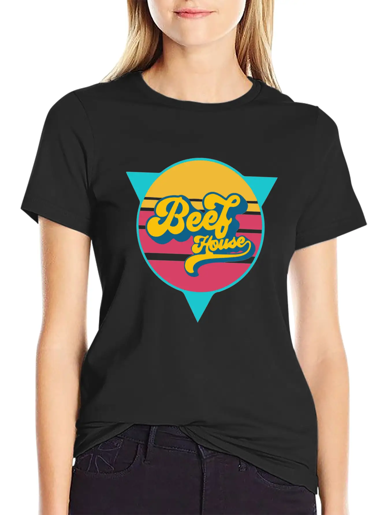 Beef House Retro Comfortable Minimalist Graphic Tee – Summer Style Essential