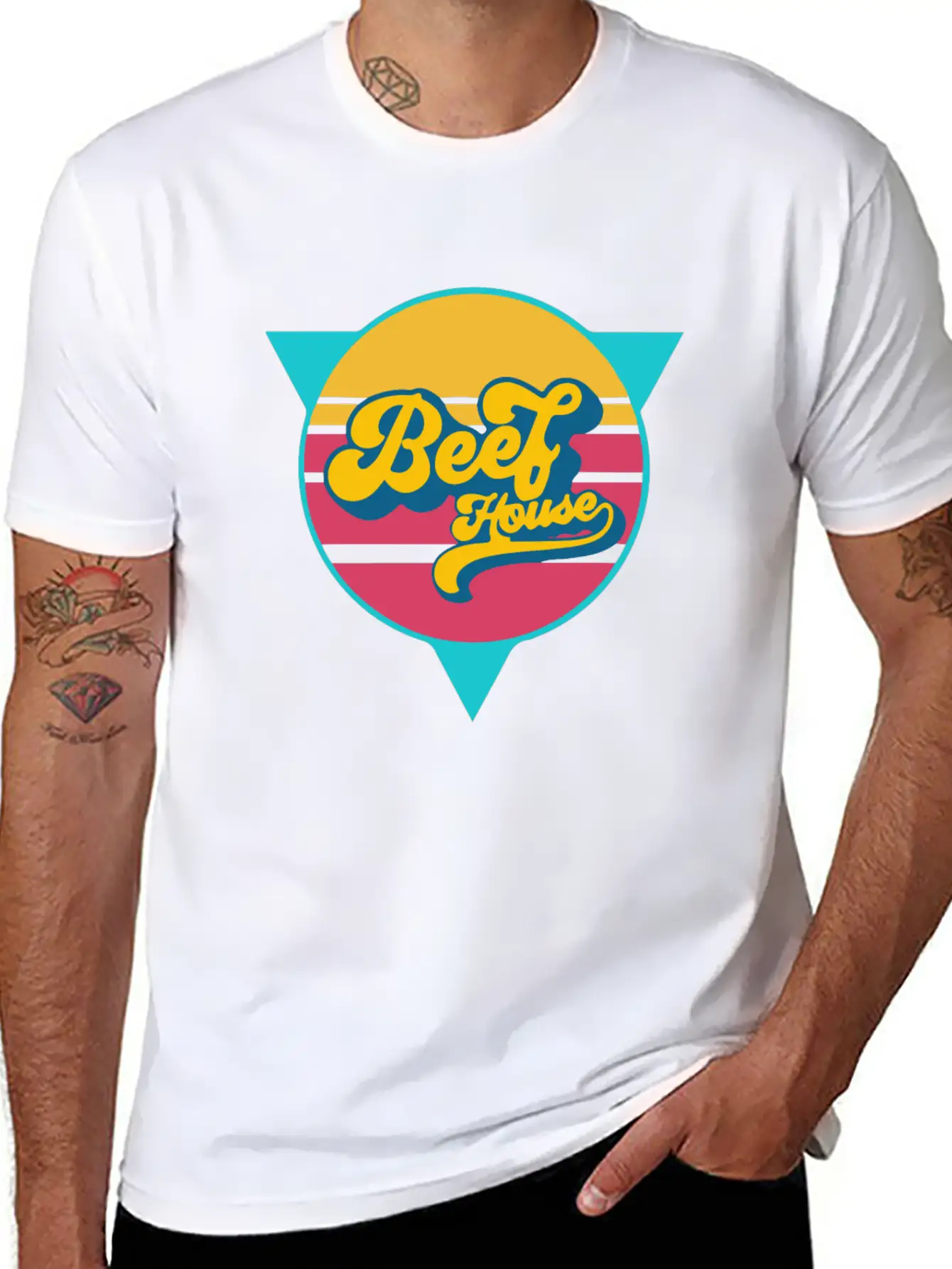 Beef House Retro Comfortable Minimalist Graphic Tee – Summer Style Essential