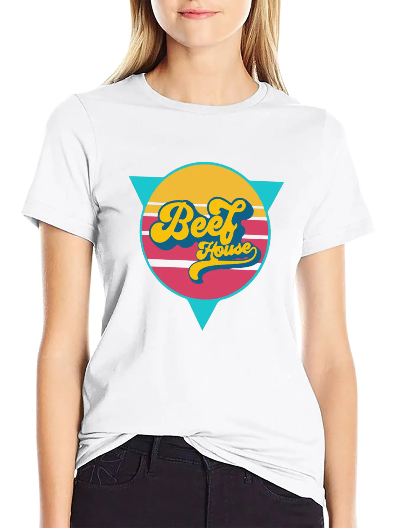 Beef House Retro Comfortable Minimalist Graphic Tee – Summer Style Essential