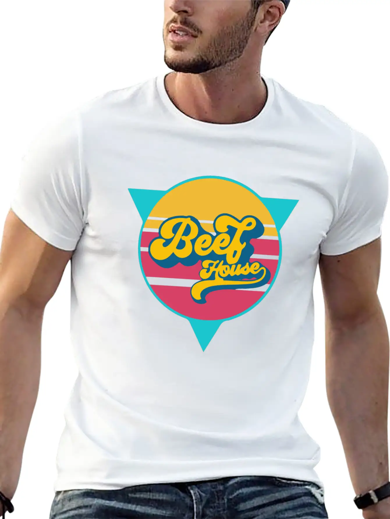Beef House Retro Comfortable Minimalist Graphic Tee – Summer Style Essential