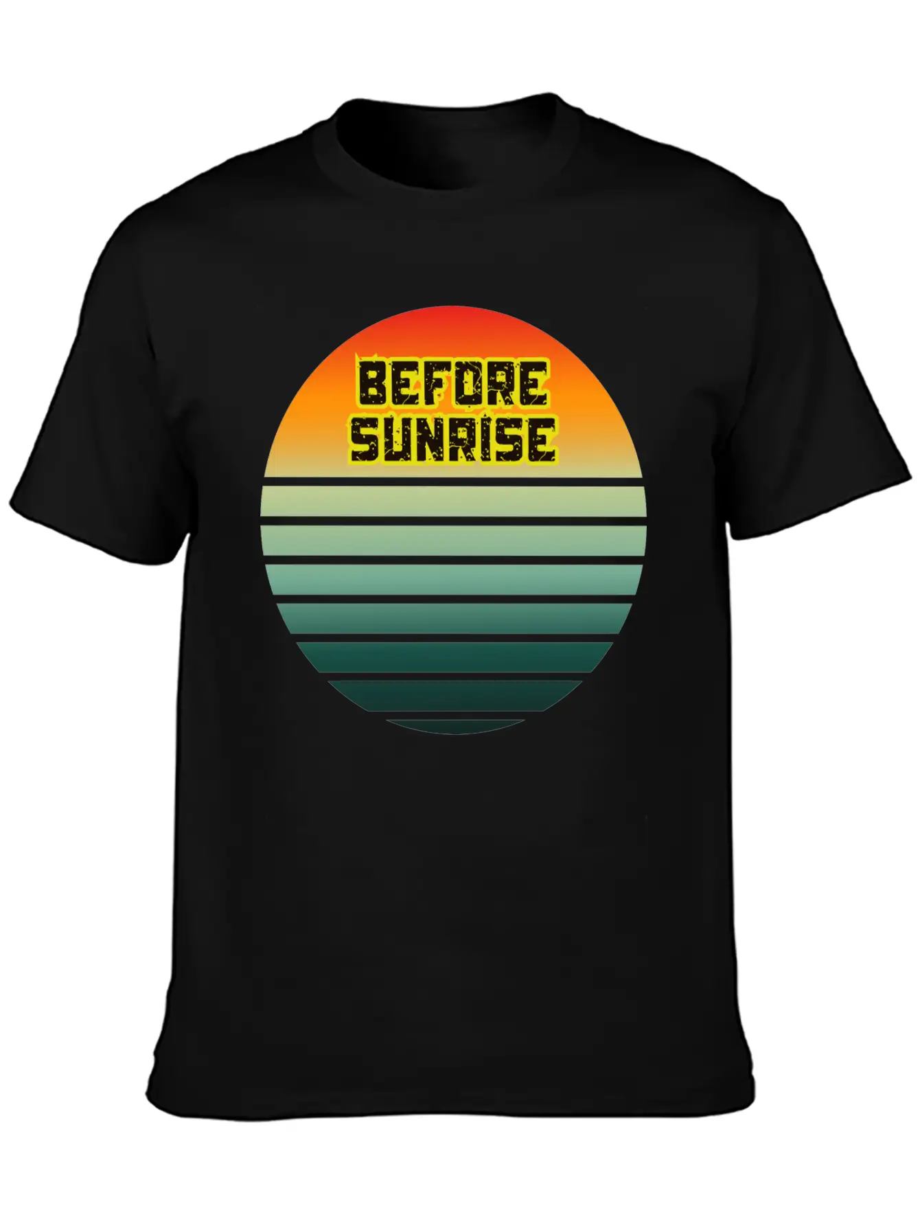 Before Sunrise Scenic Art Design Basic Graphic T-Shirt – Daily Comfort In Soft Cotton
