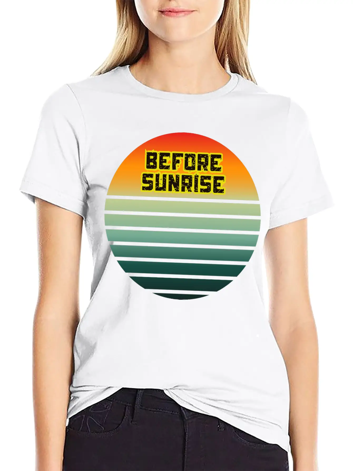 Before Sunrise Scenic Art Design Basic Graphic T-Shirt – Daily Comfort In Soft Cotton