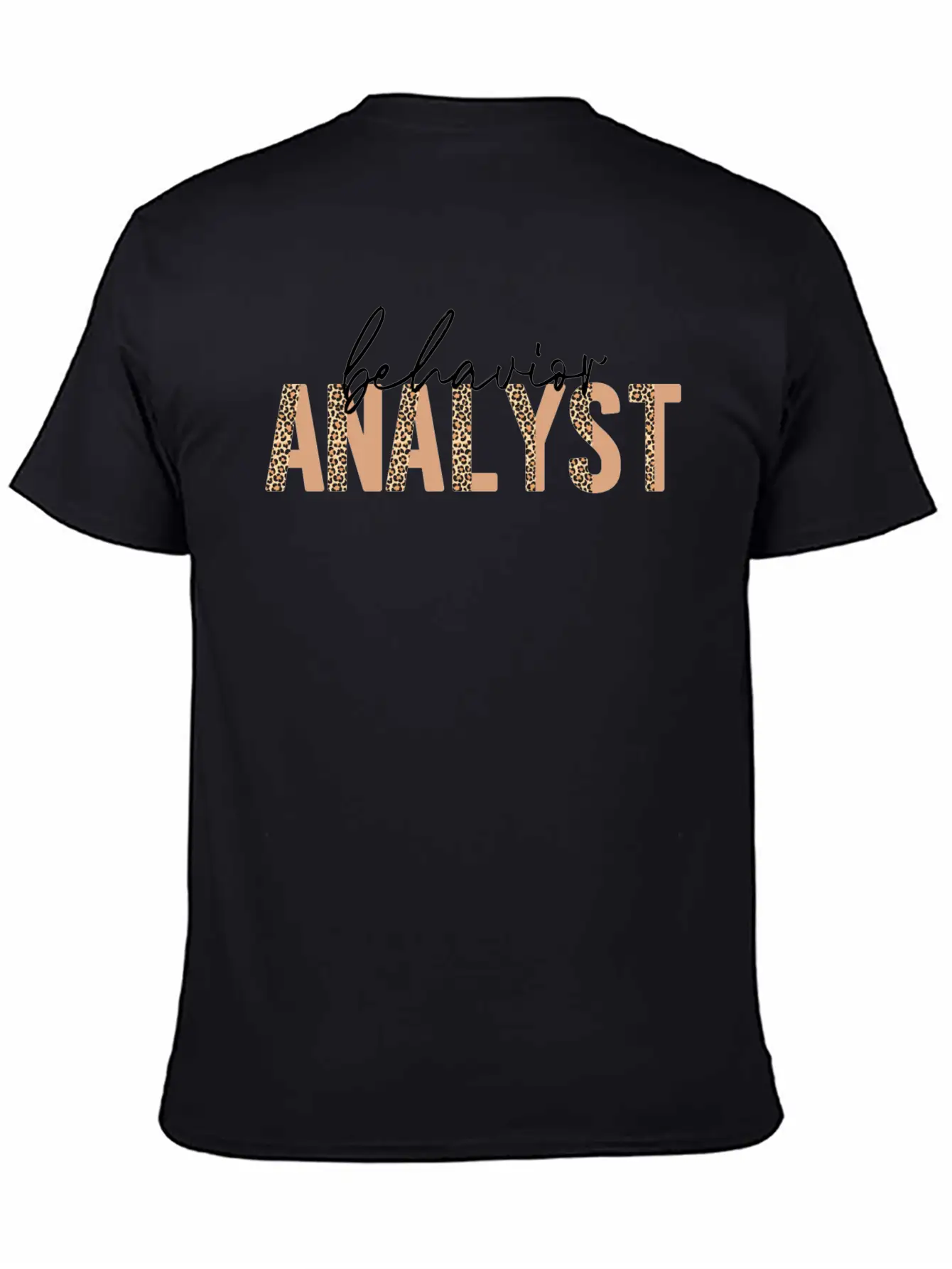 Behavior Analyst Leopard Letter Basic Graphic T-Shirt – Daily Comfort In Soft Cotton