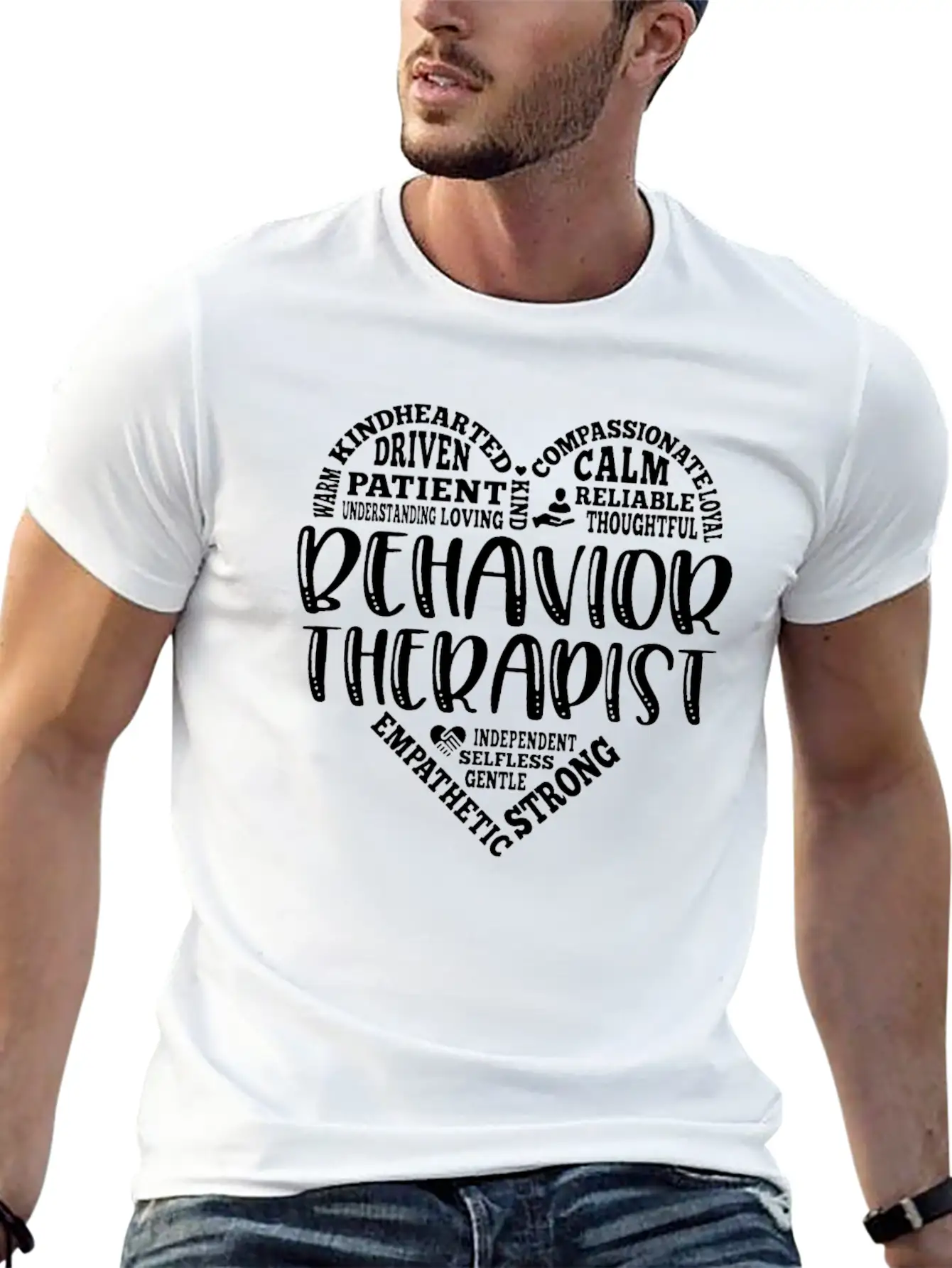 Behavior Therapist Heart Behavior Therapy BCBA Basic Graphic T-Shirt – Daily Comfort In Soft Cotton