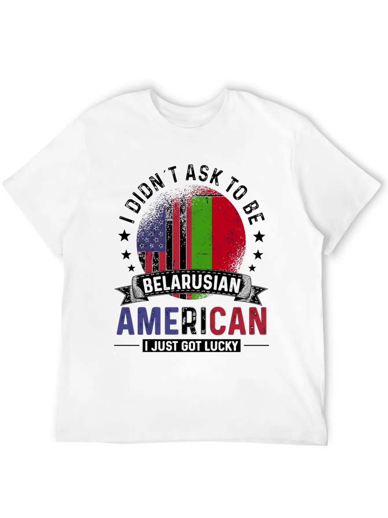 Belarusian American Flags Pride Belarus Flag Unisex Short Sleeve Soft Cotton T-Shirt – Casual Everyday Wear