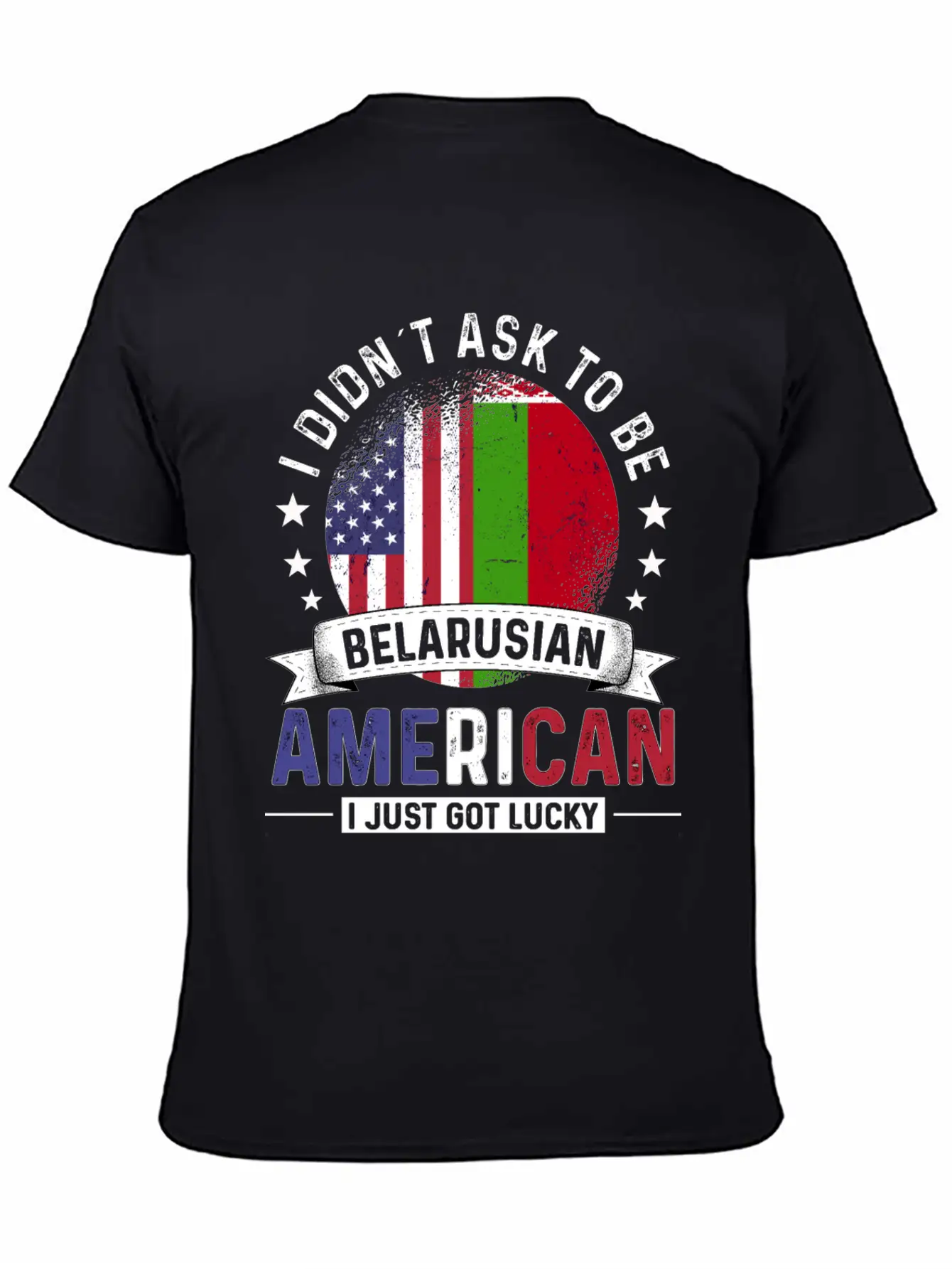 Belarusian American Flags Pride Belarus Flag Unisex Short Sleeve Soft Cotton T-Shirt – Casual Everyday Wear