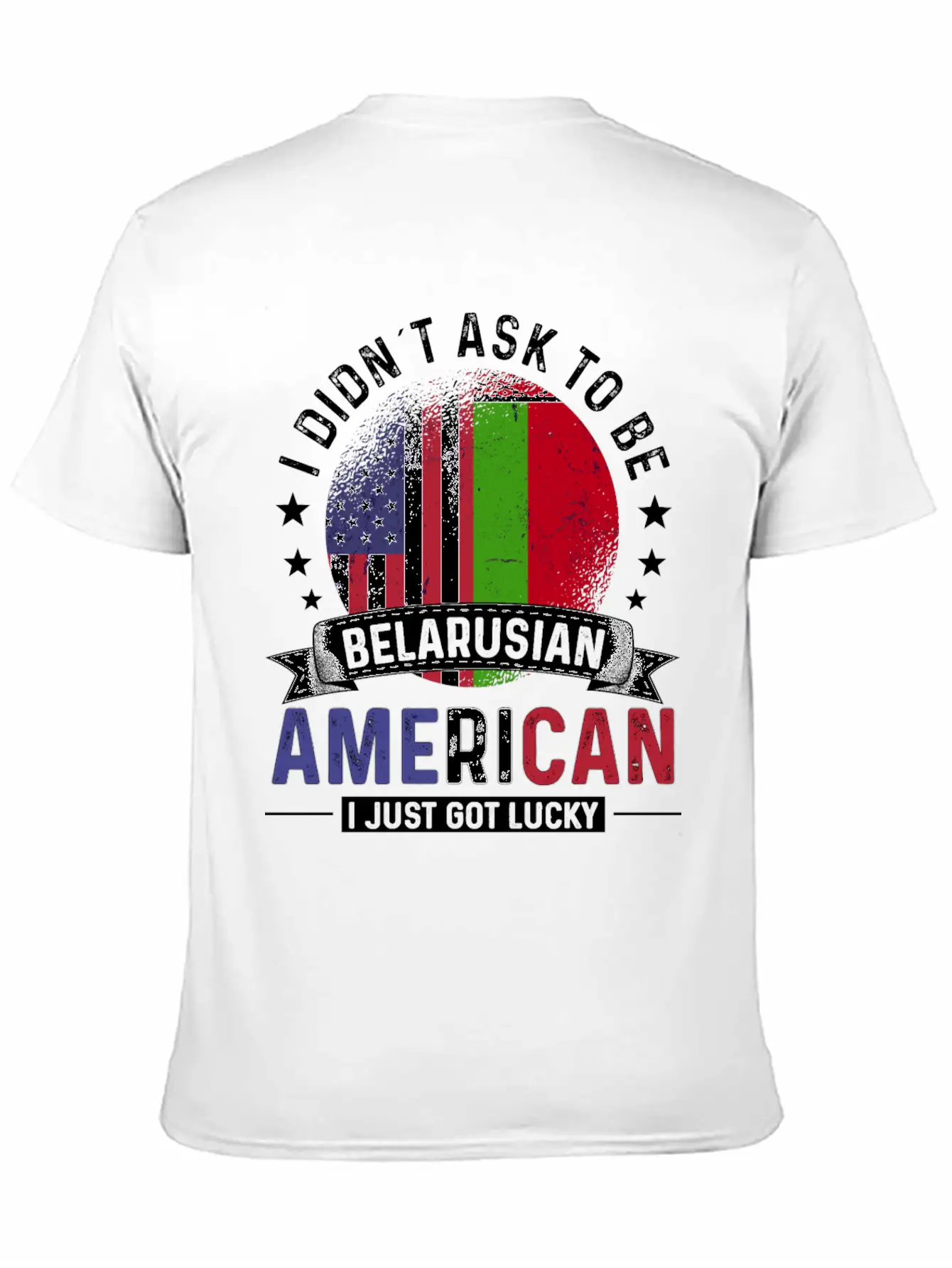 Belarusian American Flags Pride Belarus Flag Unisex Short Sleeve Soft Cotton T-Shirt – Casual Everyday Wear