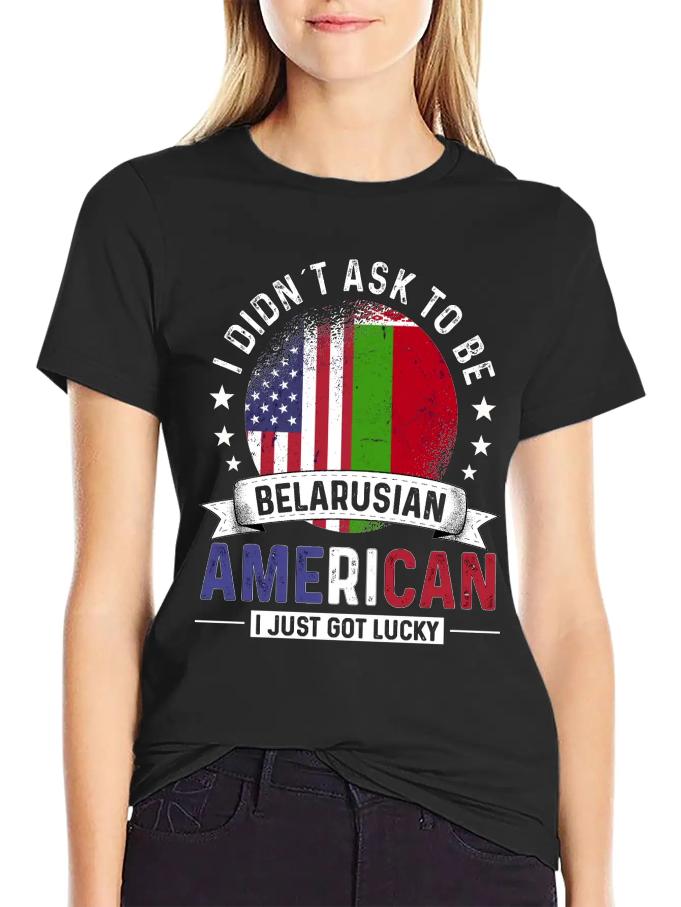 Belarusian American Flags Pride Belarus Flag Unisex Short Sleeve Soft Cotton T-Shirt – Casual Everyday Wear