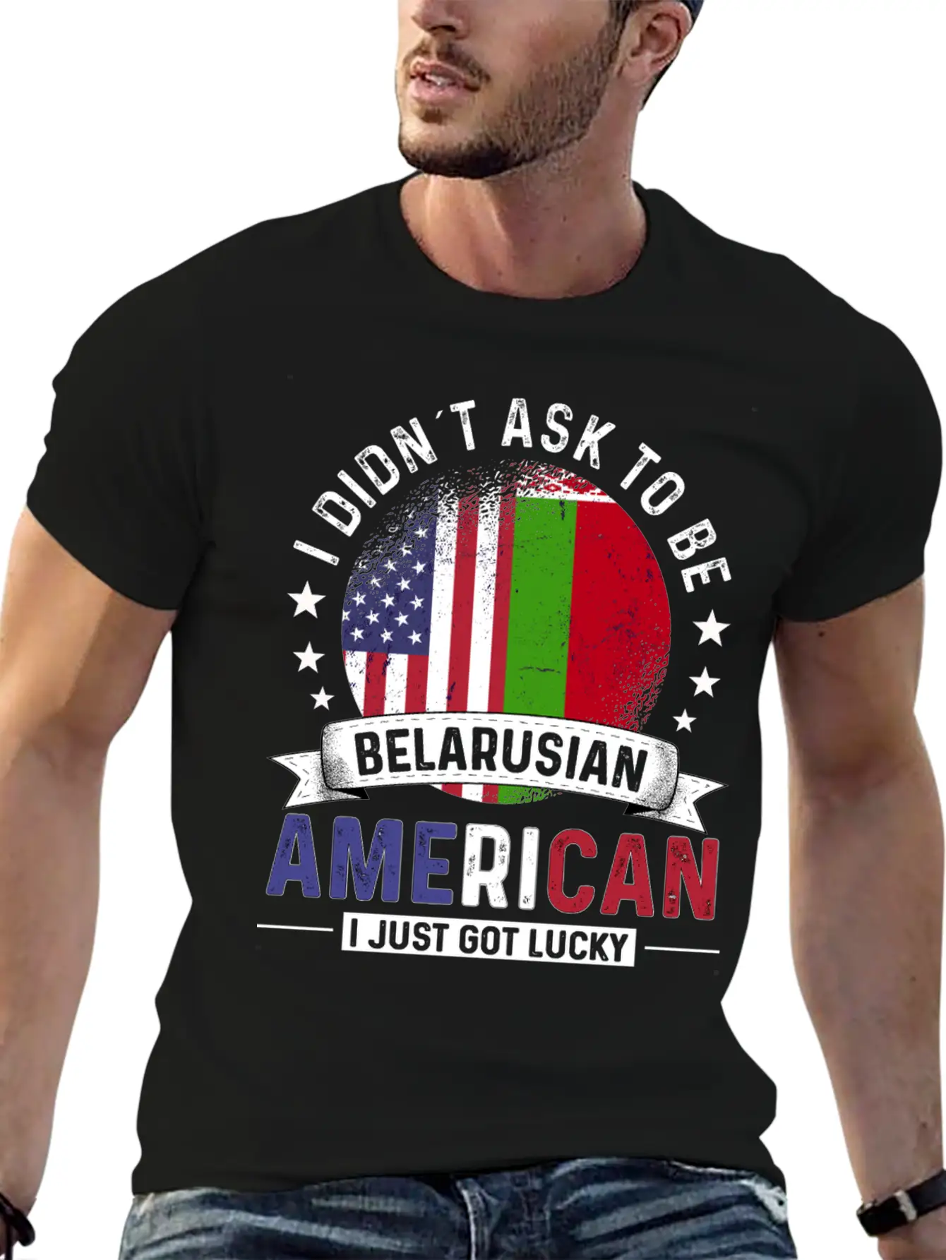 Belarusian American Flags Pride Belarus Flag Unisex Short Sleeve Soft Cotton T-Shirt – Casual Everyday Wear