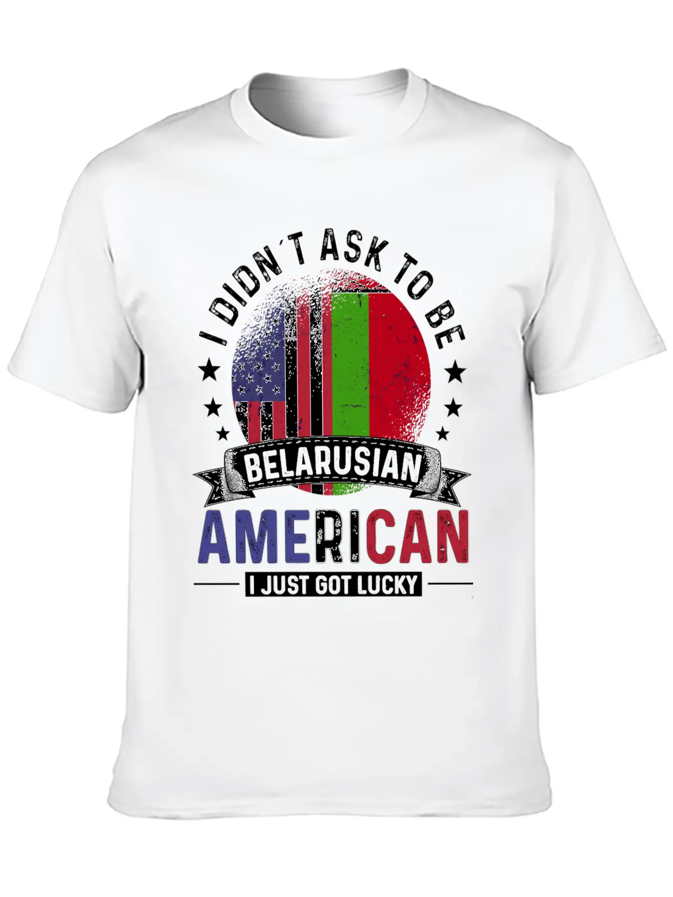 Belarusian American Flags Pride Belarus Flag Unisex Short Sleeve Soft Cotton T-Shirt – Casual Everyday Wear