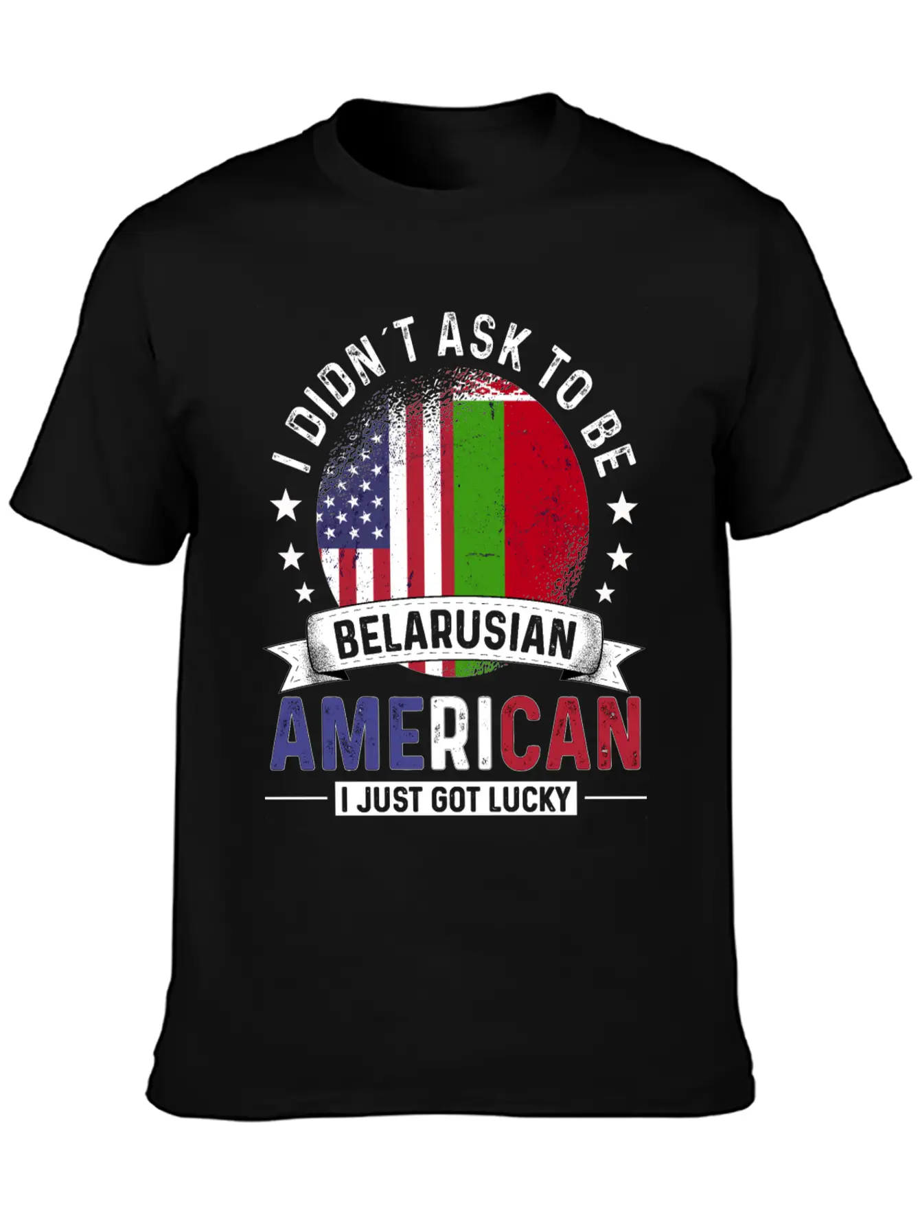 Belarusian American Flags Pride Belarus Flag Unisex Short Sleeve Soft Cotton T-Shirt – Casual Everyday Wear