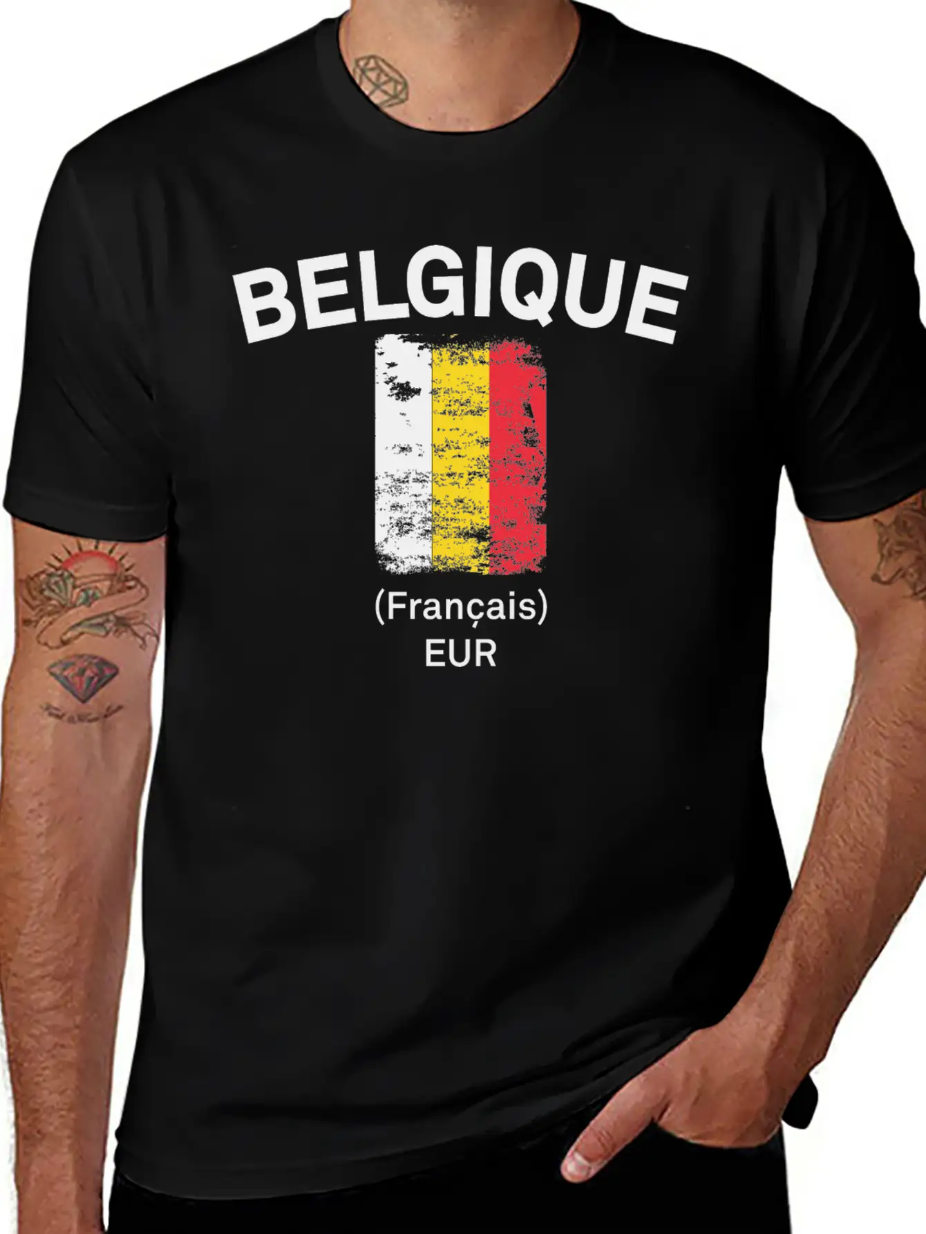 Belgique Flag Essential Unisex Summer Tee – Soft Cotton Casual Fit