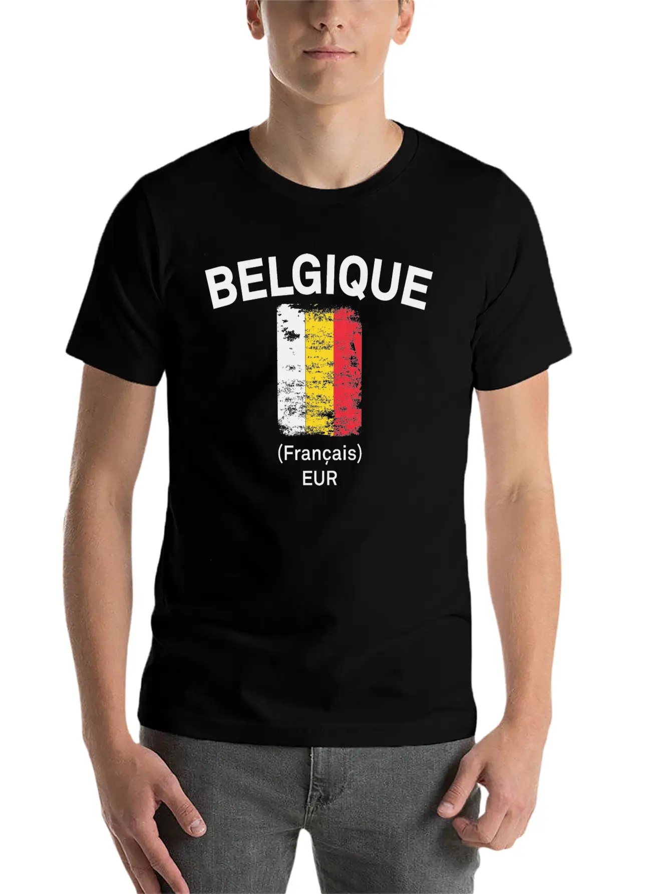 Belgique Flag Essential Unisex Summer Tee – Soft Cotton Casual Fit