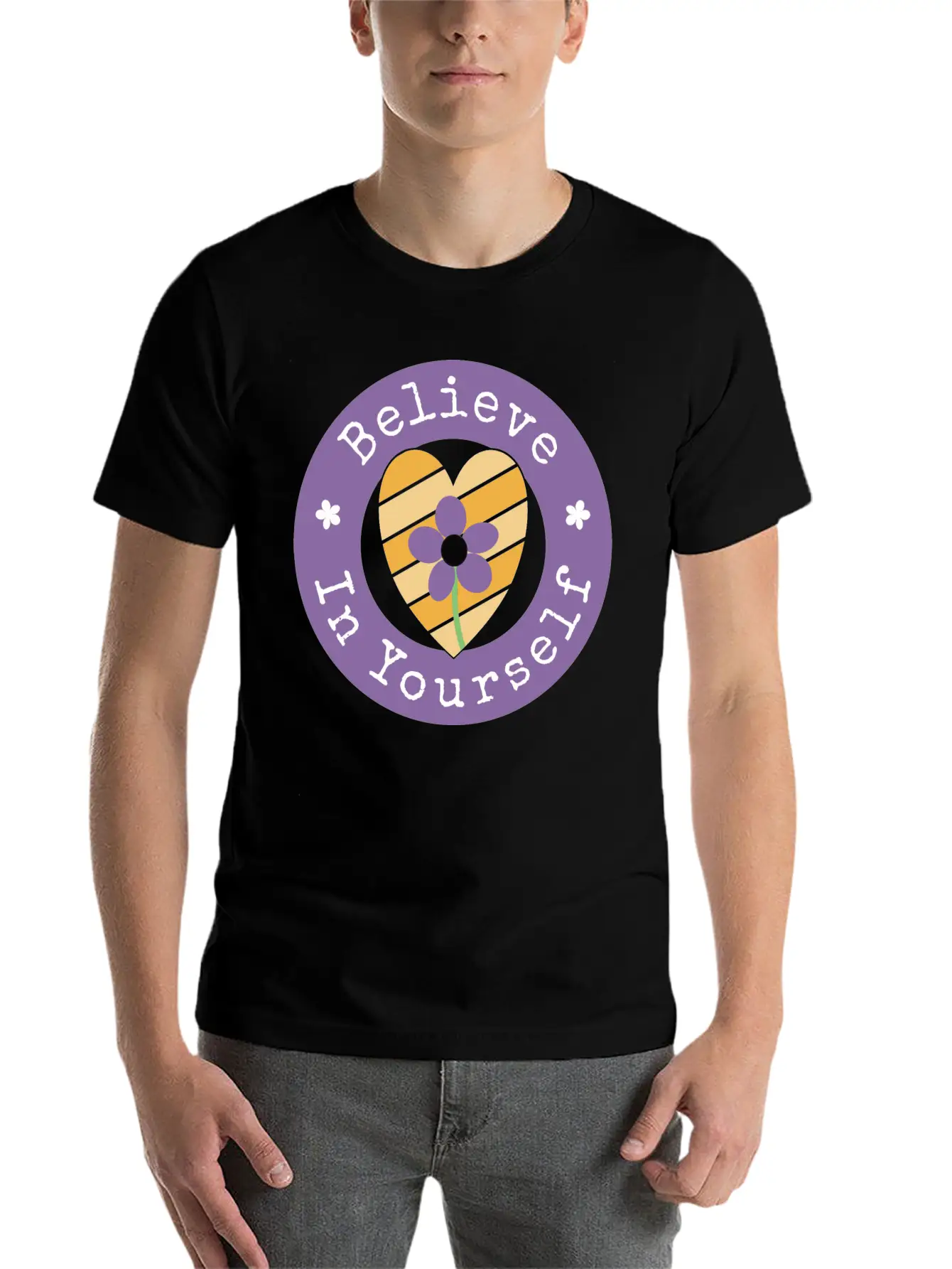 Believe In Yourself Unisex Short Sleeve Soft Cotton T-Shirt – Casual Everyday Wear