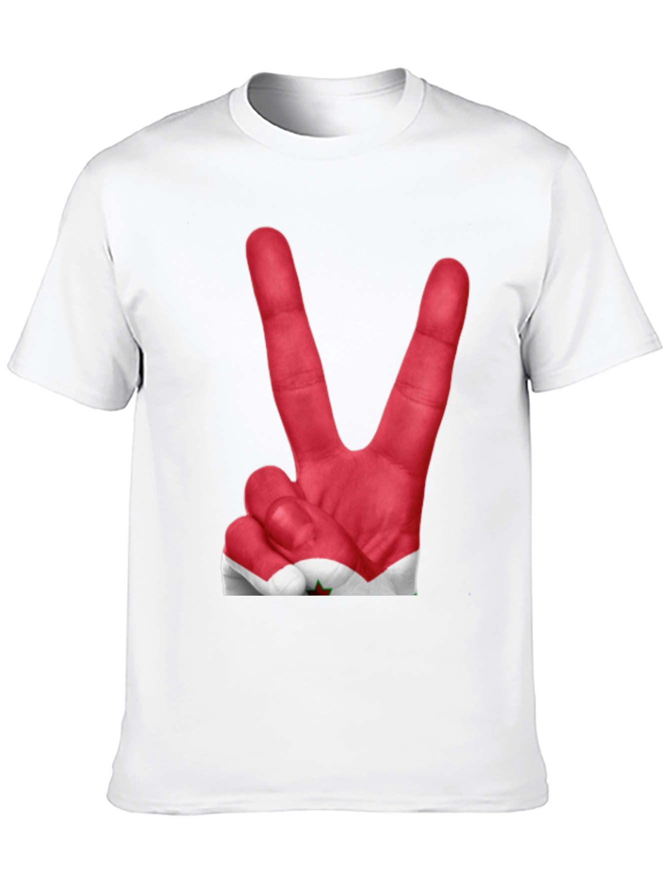 Peace Sign Hand Print T-Shirt - Unique Graphic Tee