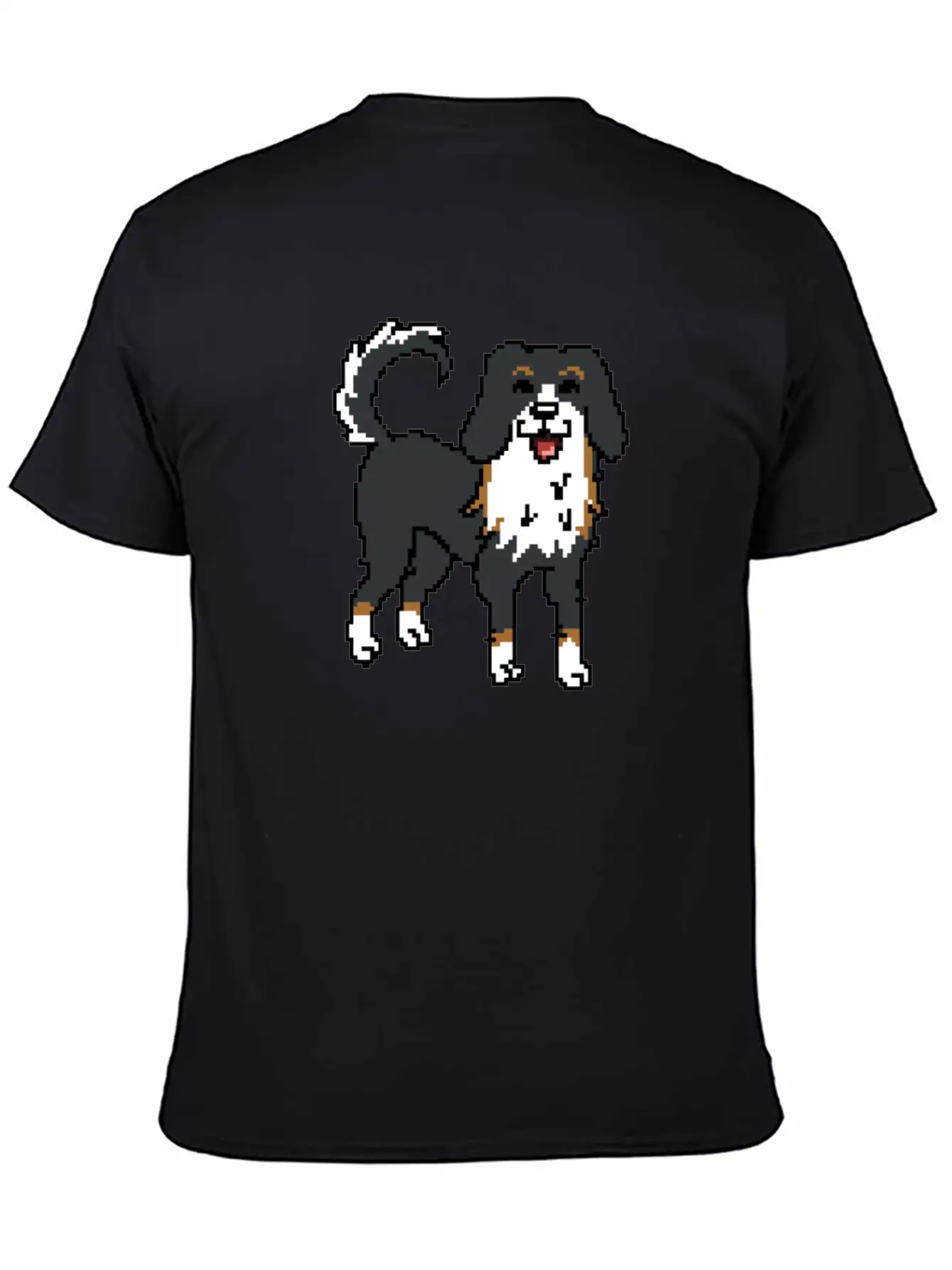 Bernese Mountain Dog Pixel Art Timeless Short Sleeve Tee – Comfy And Minimalist Design