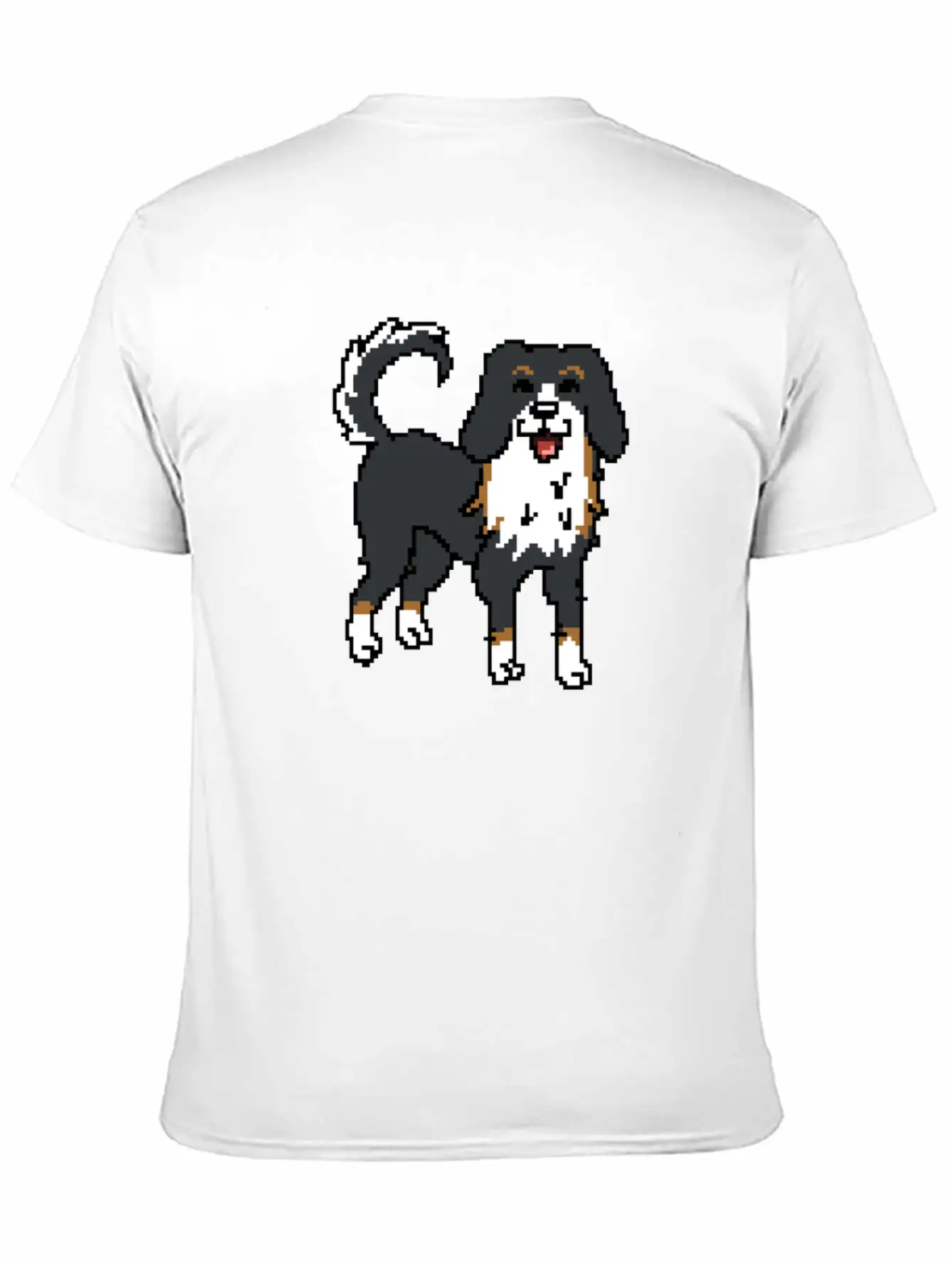 Bernese Mountain Dog Pixel Art Timeless Short Sleeve Tee – Comfy And Minimalist Design