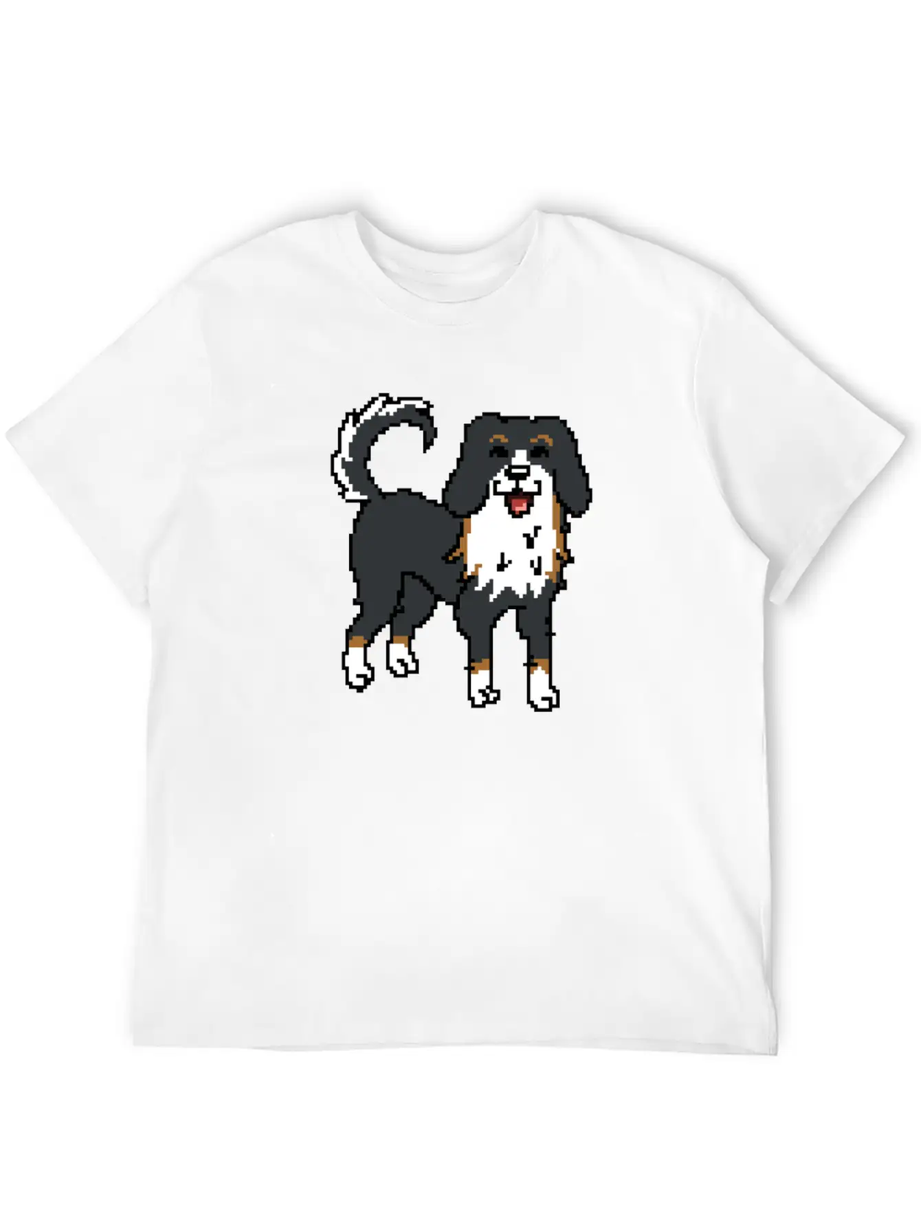 Bernese Mountain Dog Pixel Art Timeless Short Sleeve Tee – Comfy And Minimalist Design