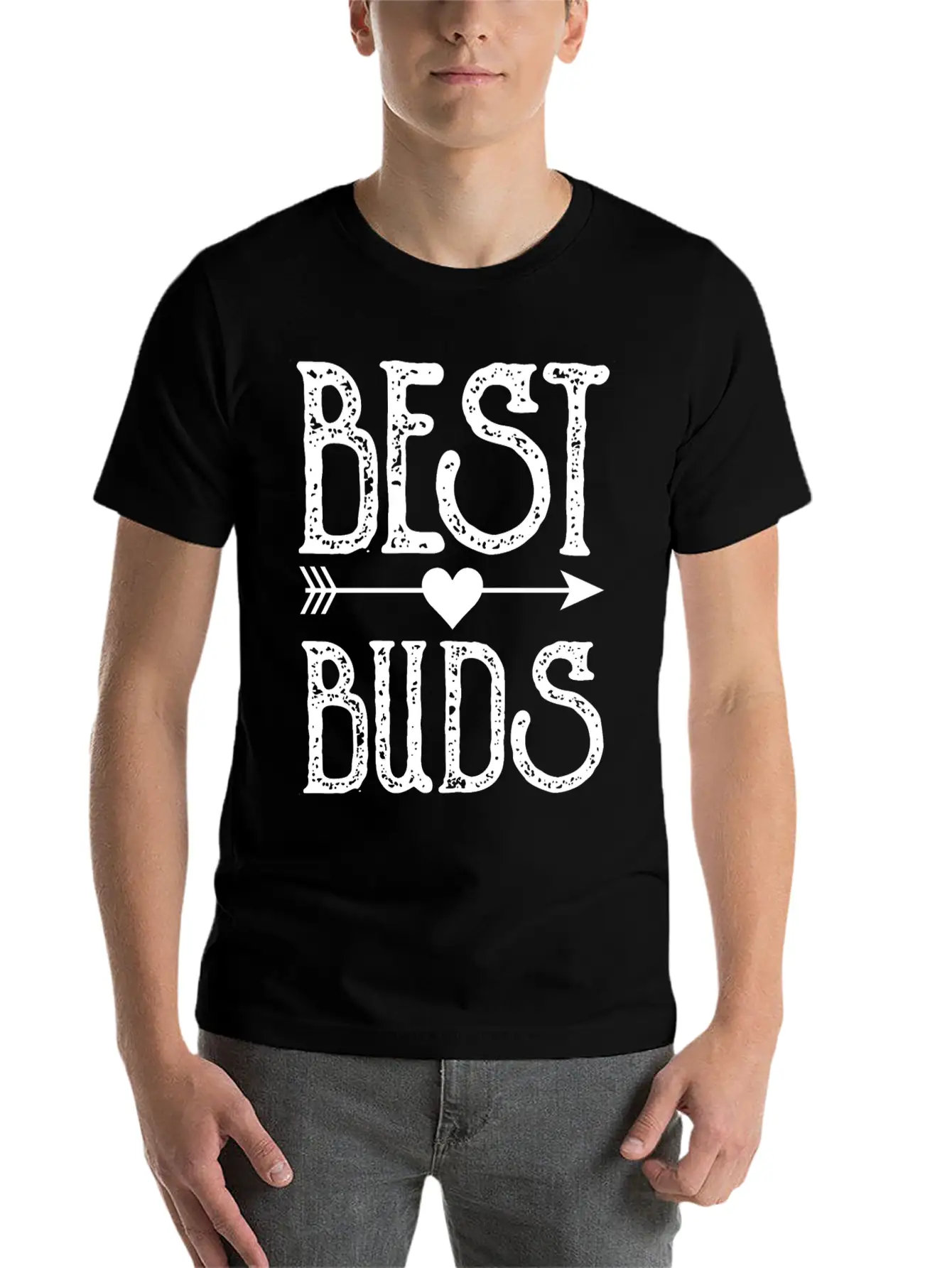 Best Buds Best Friends Matching BFF Friendship Men Timeless Short Sleeve Tee – Comfy And Minimalist Design