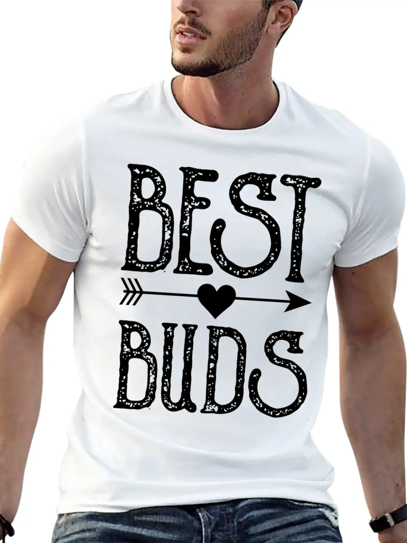 Best Buds Best Friends Matching BFF Friendship Men Timeless Short Sleeve Tee – Comfy And Minimalist Design