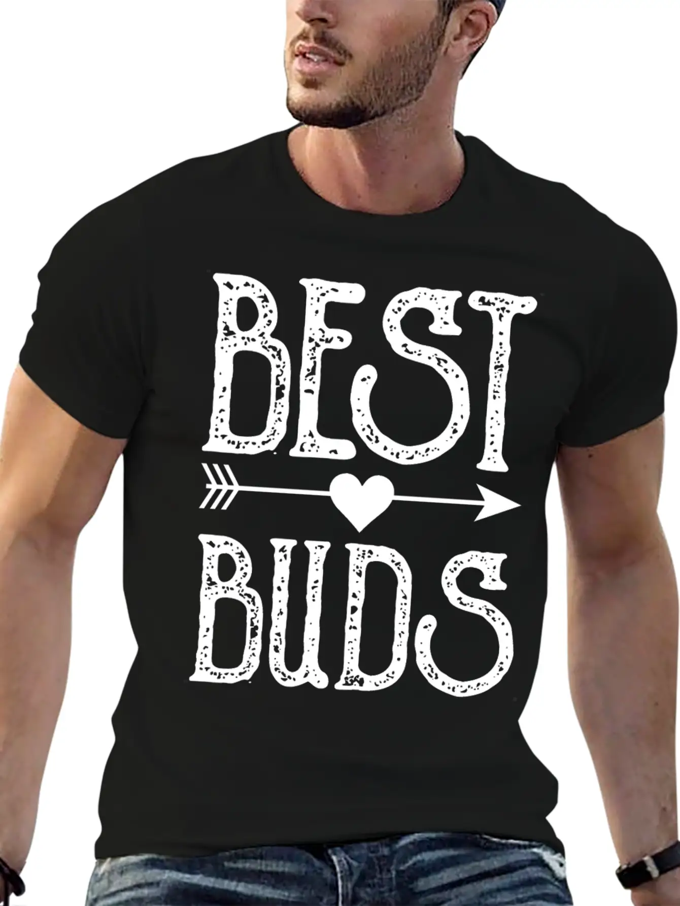 Best Buds Best Friends Matching BFF Friendship Men Timeless Short Sleeve Tee – Comfy And Minimalist Design