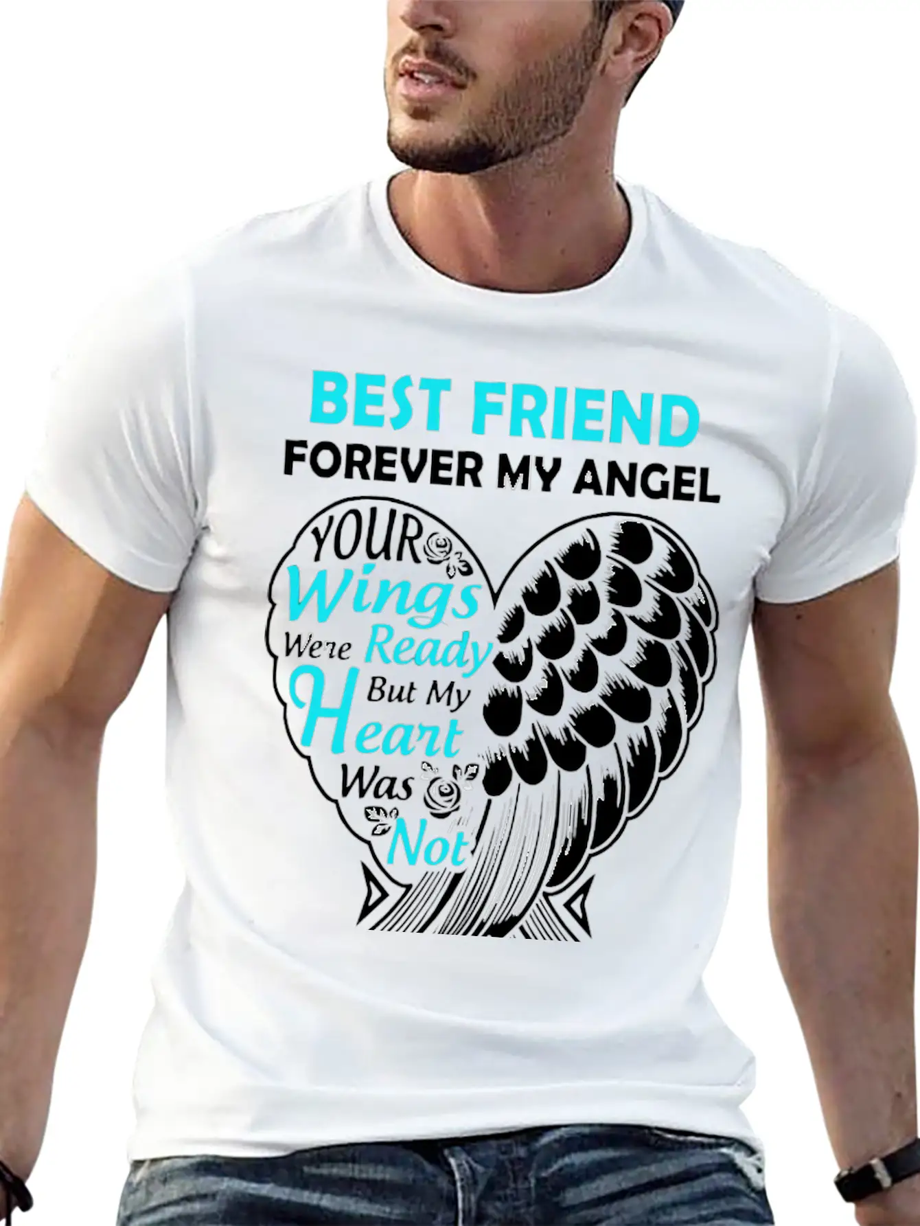Best Friend In Heaven Forever My Angel In Loving M Unisex Short Sleeve Soft Cotton T-Shirt – Casual Everyday Wear