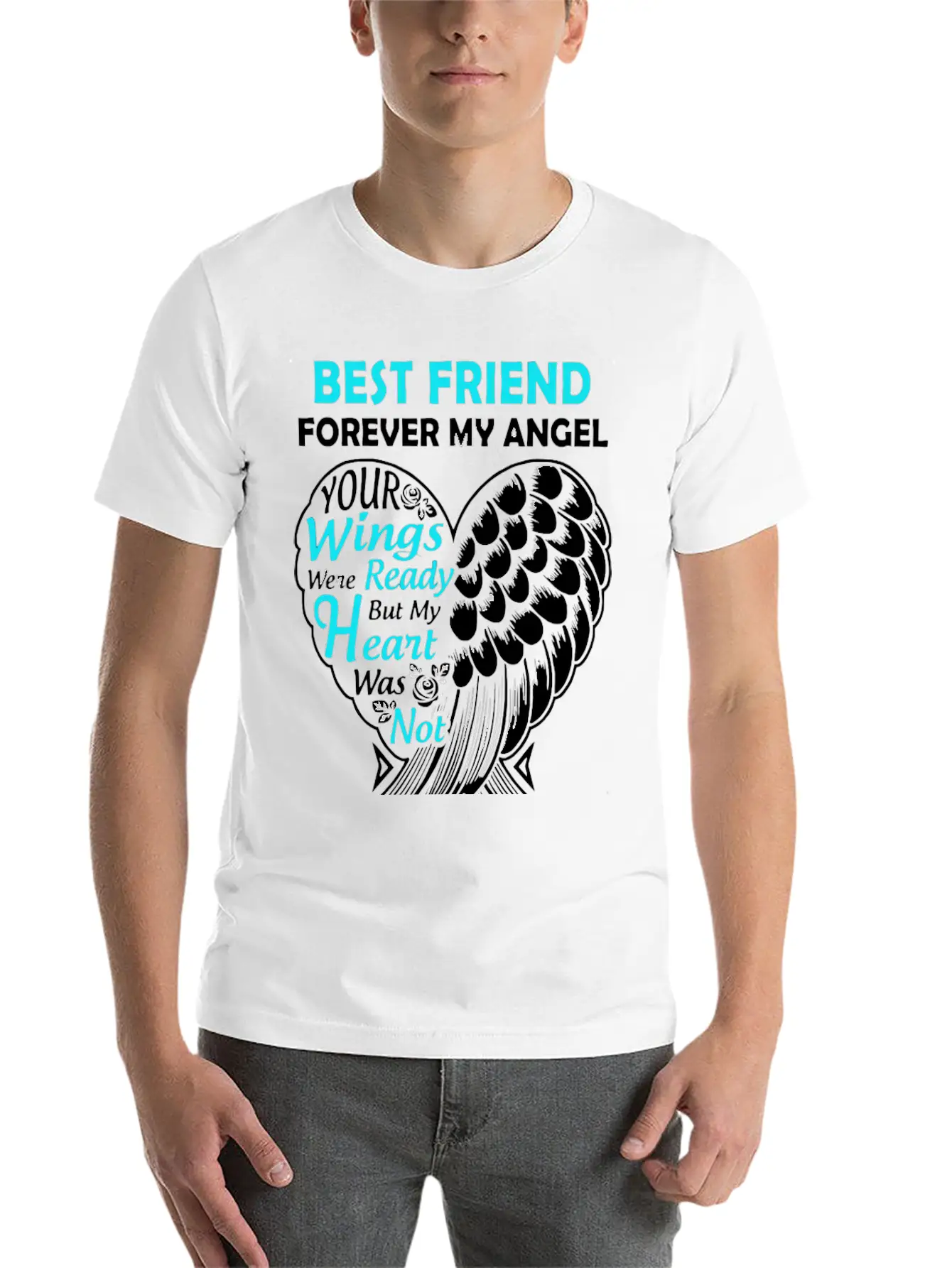 Best Friend In Heaven Forever My Angel In Loving M Unisex Short Sleeve Soft Cotton T-Shirt – Casual Everyday Wear