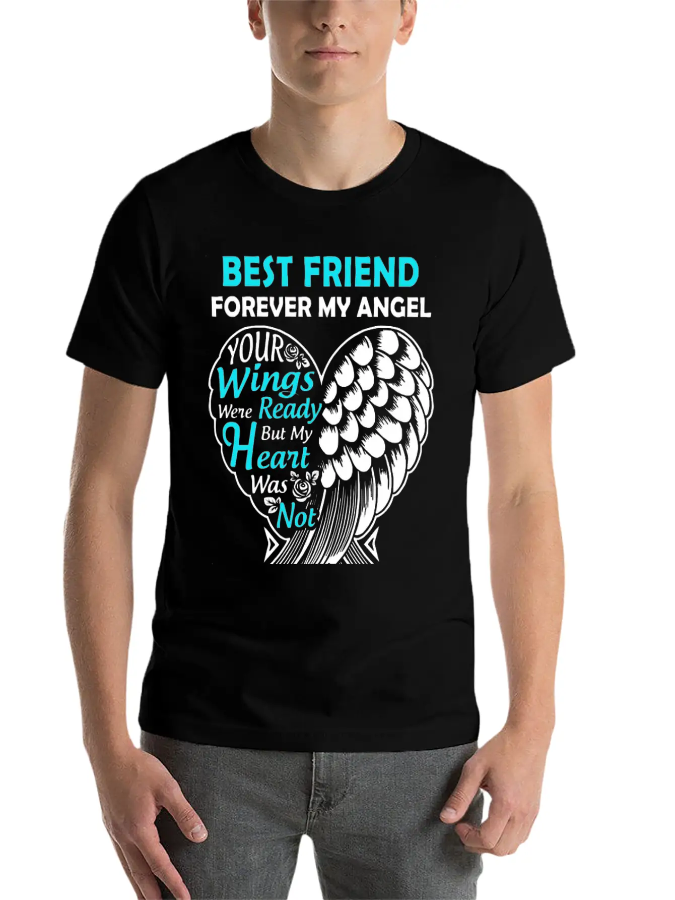 Best Friend In Heaven Forever My Angel In Loving M Unisex Short Sleeve Soft Cotton T-Shirt – Casual Everyday Wear