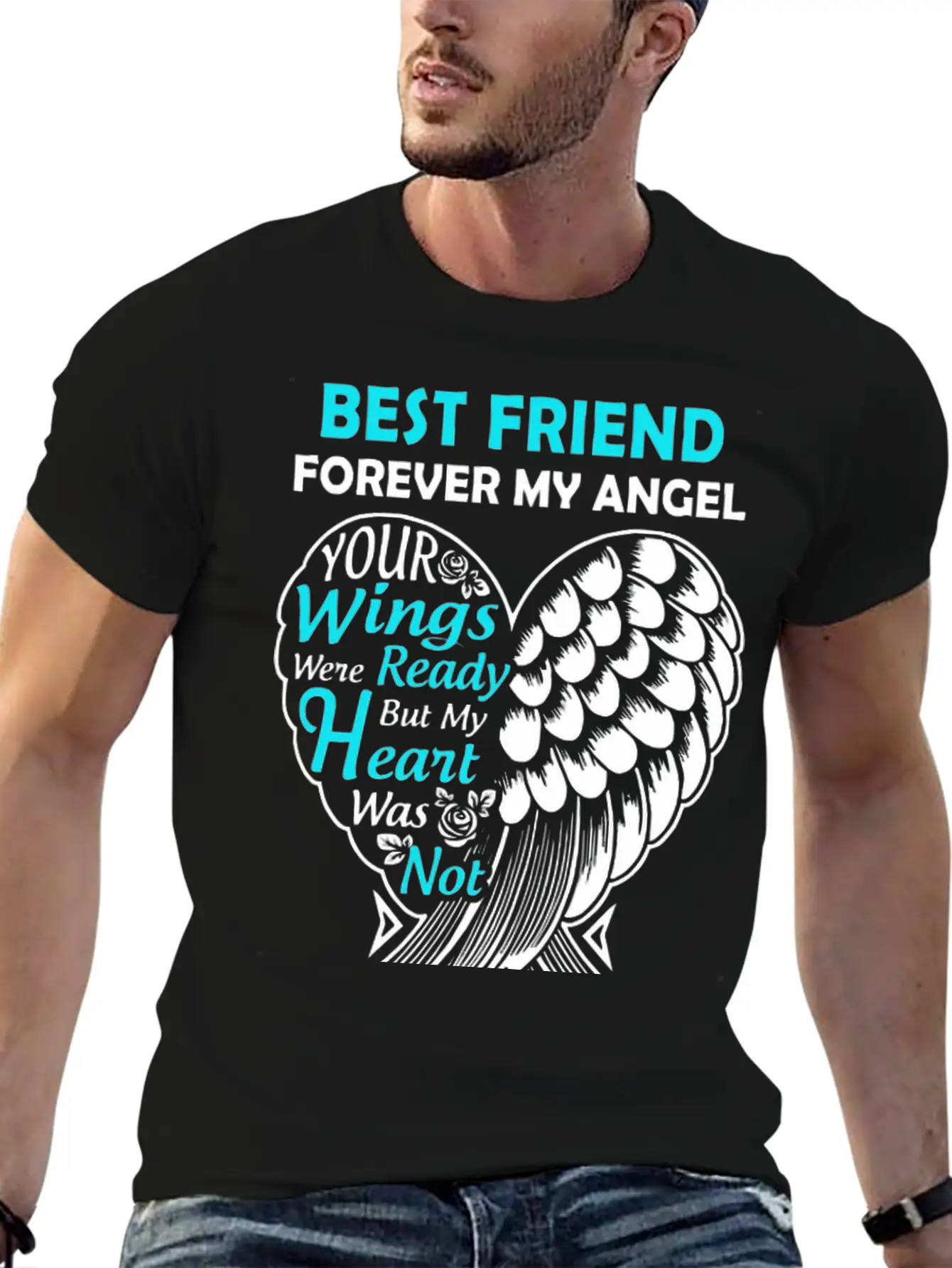 Best Friend In Heaven Forever My Angel In Loving M Unisex Short Sleeve Soft Cotton T-Shirt – Casual Everyday Wear